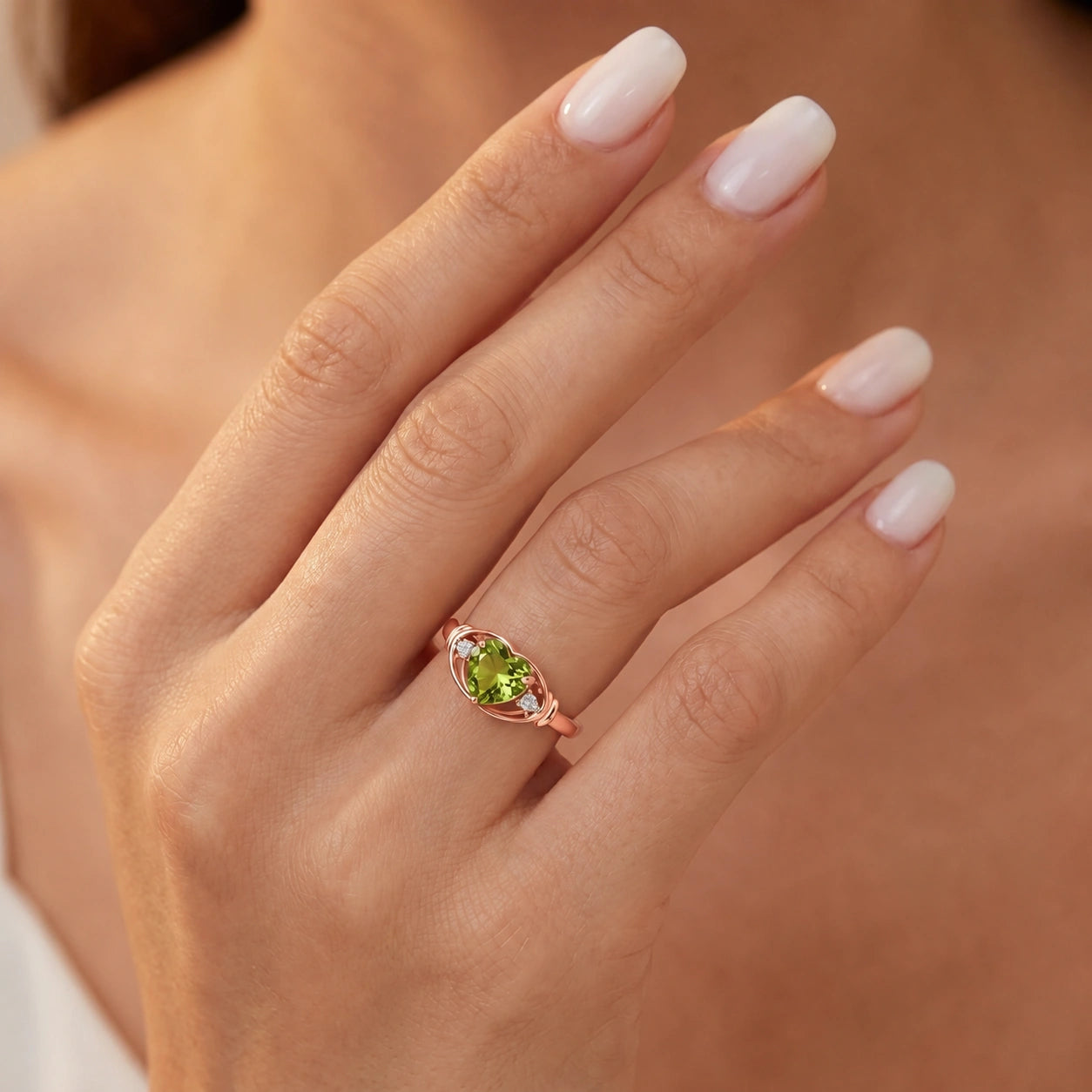 Rose Gold Diamond & Peridot — Ortensia