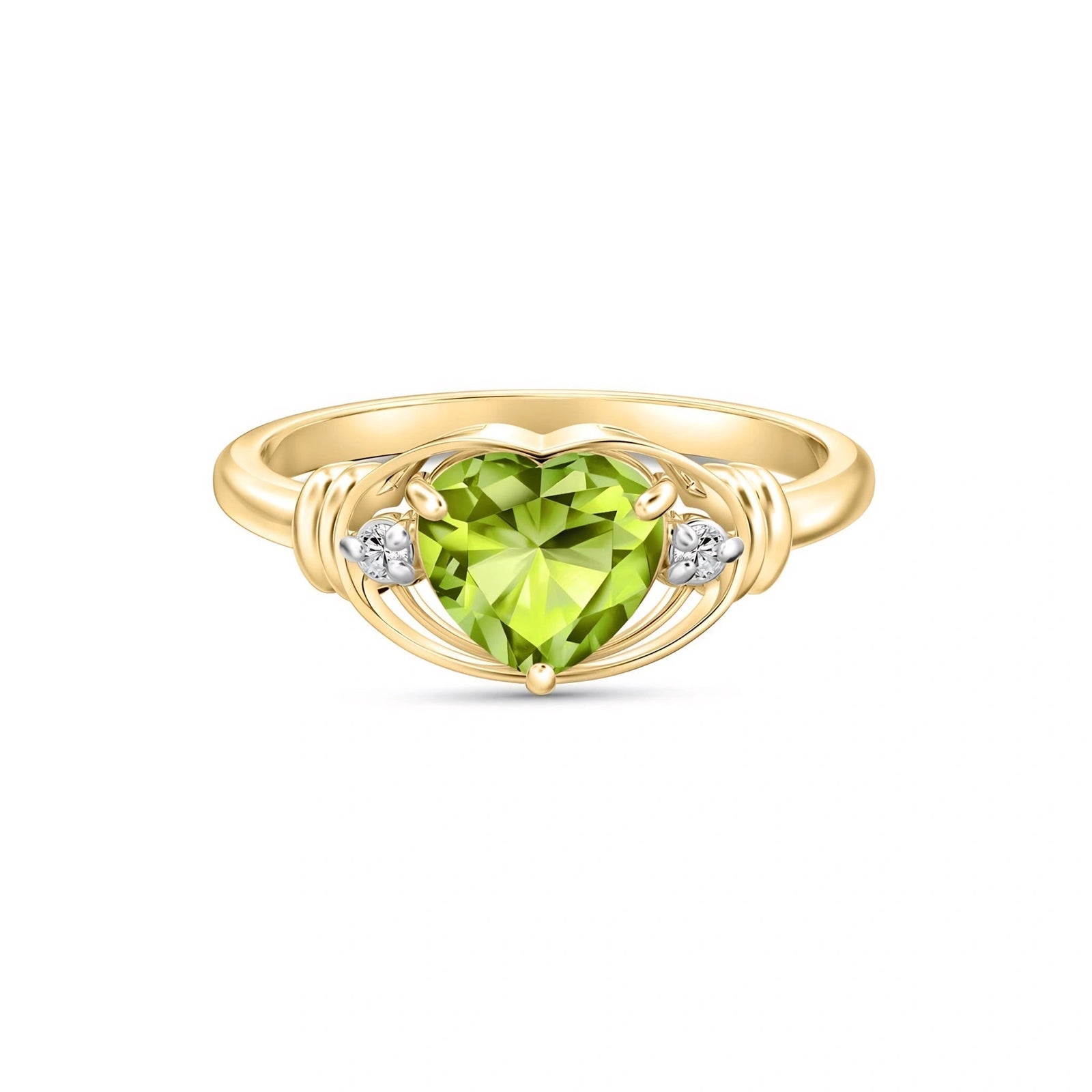 Yellow Gold Diamond & Peridot — Ortensia