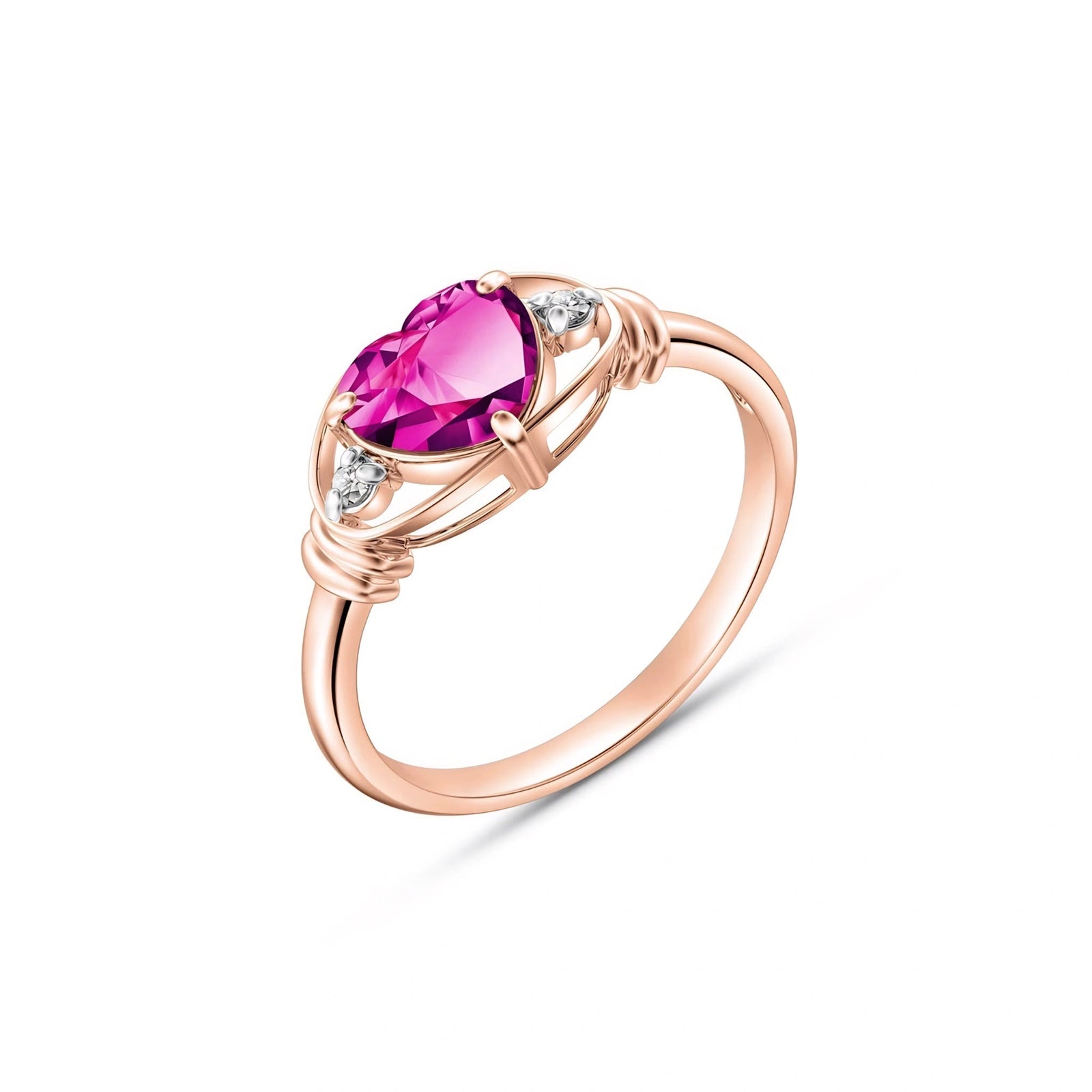 Rose Gold Diamond & Pink Topaz — Ortensia