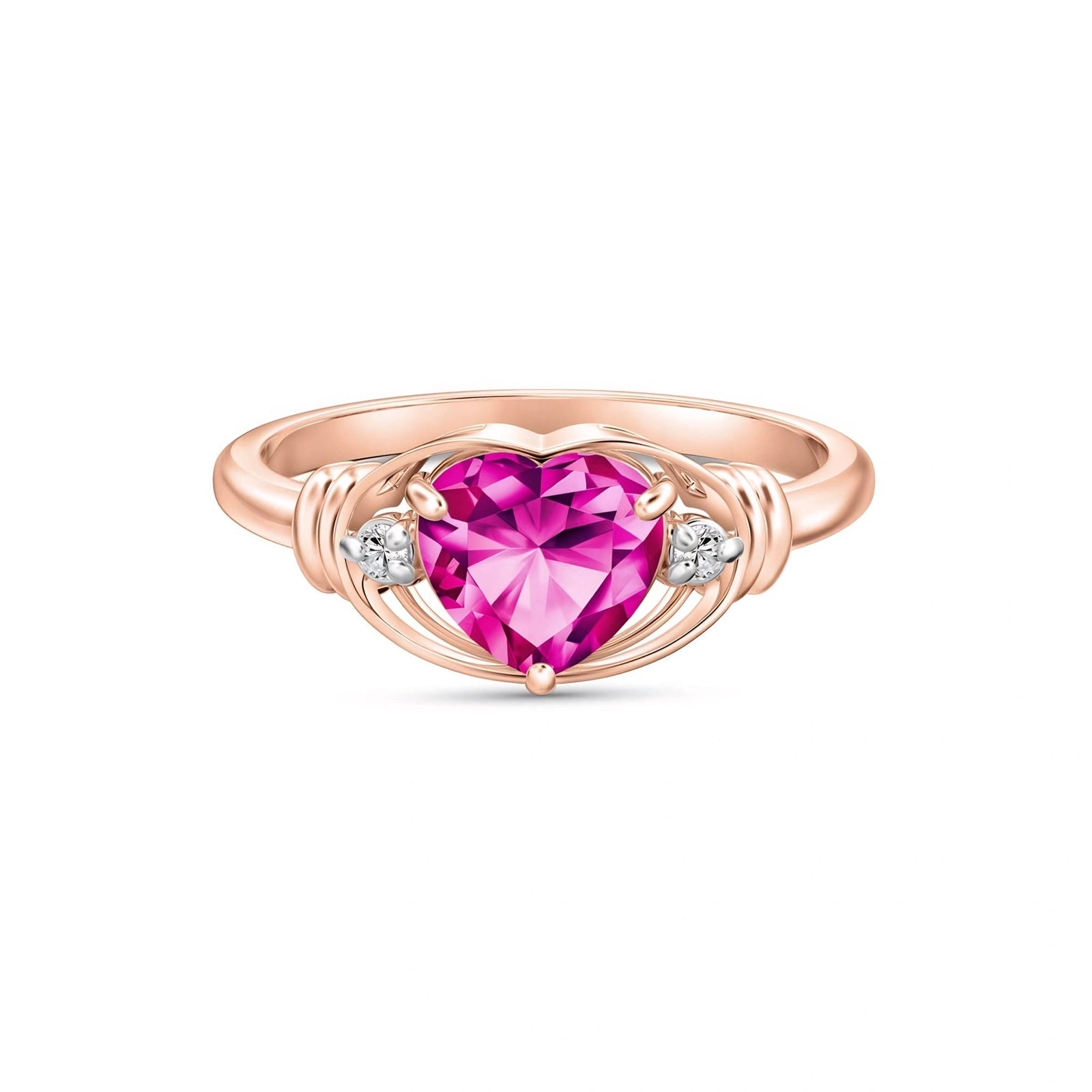 Rose Gold Diamond & Pink Topaz — Ortensia