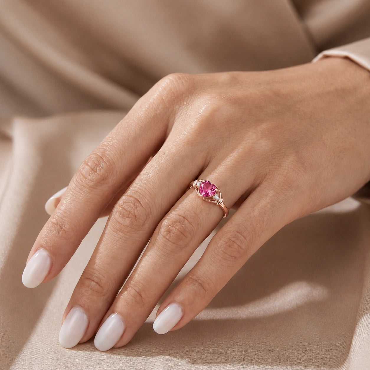 Rose Gold Diamond & Pink Topaz — Ortensia