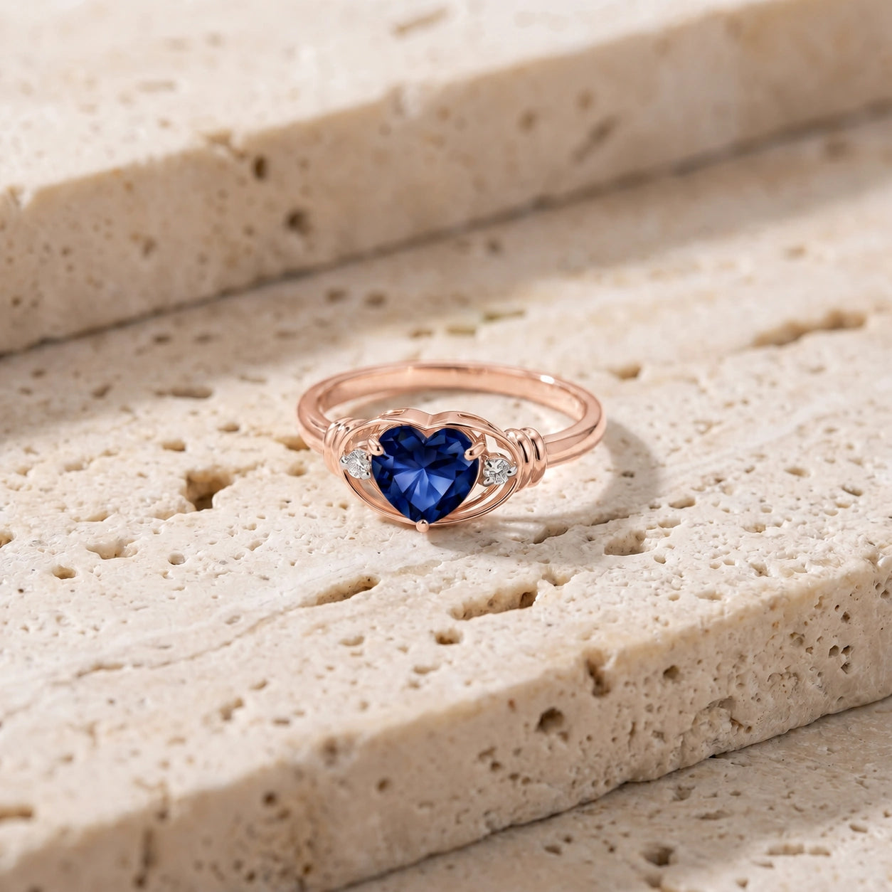 Rose Gold Diamond & Sapphire — Ortensia