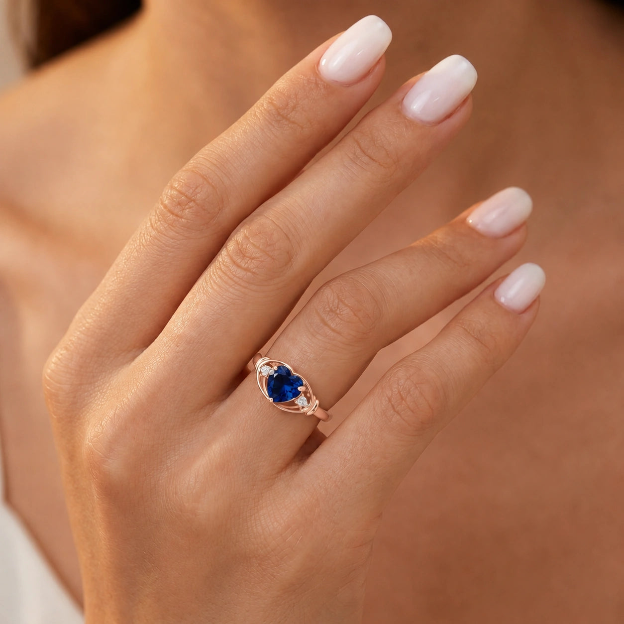 Rose Gold Diamond & Sapphire — Ortensia