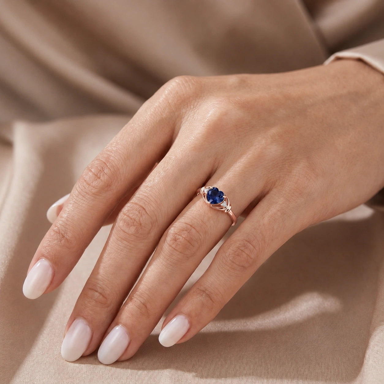 Rose Gold Diamond & Sapphire — Ortensia