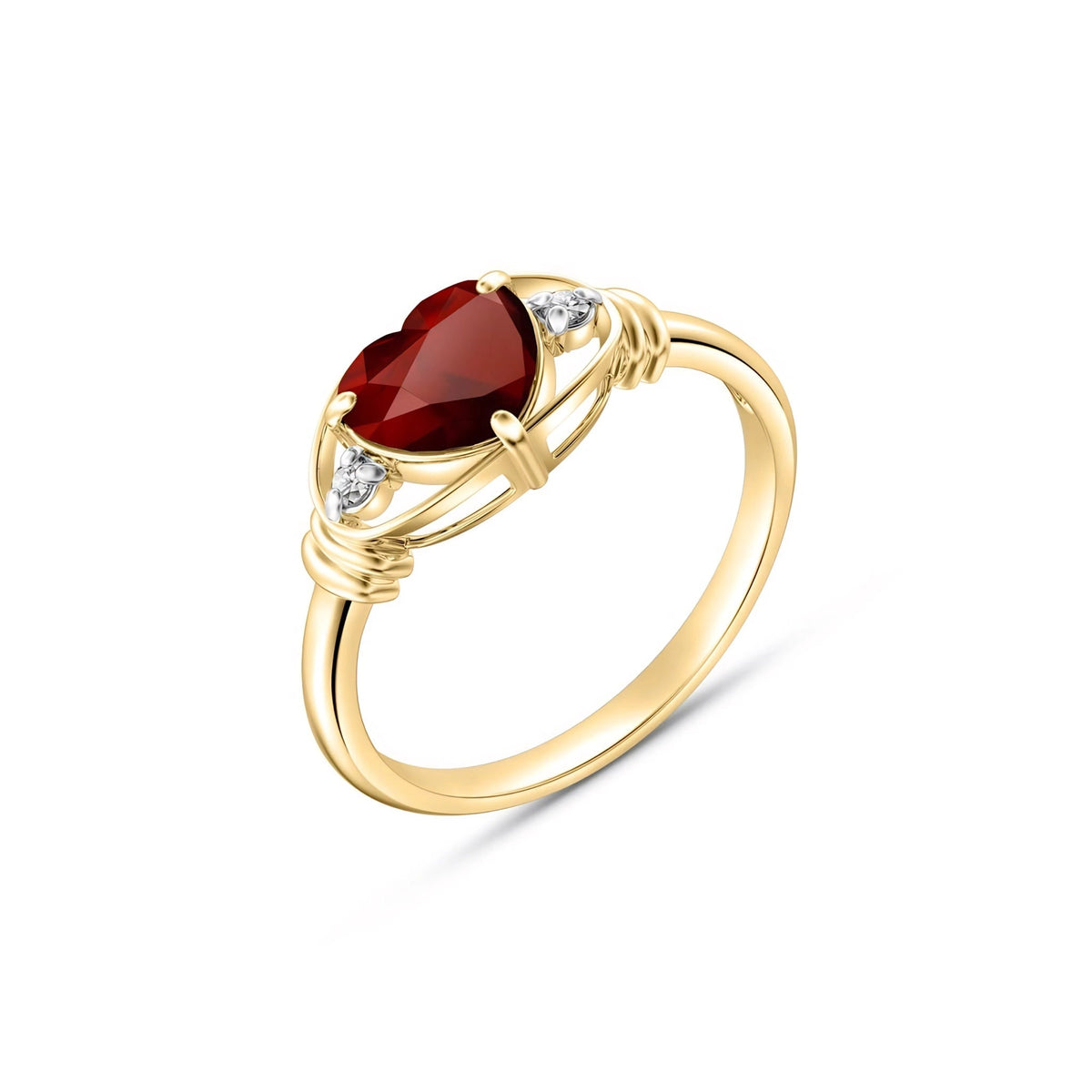 Yellow Gold Belle Ring Garnet 10K — Pierina