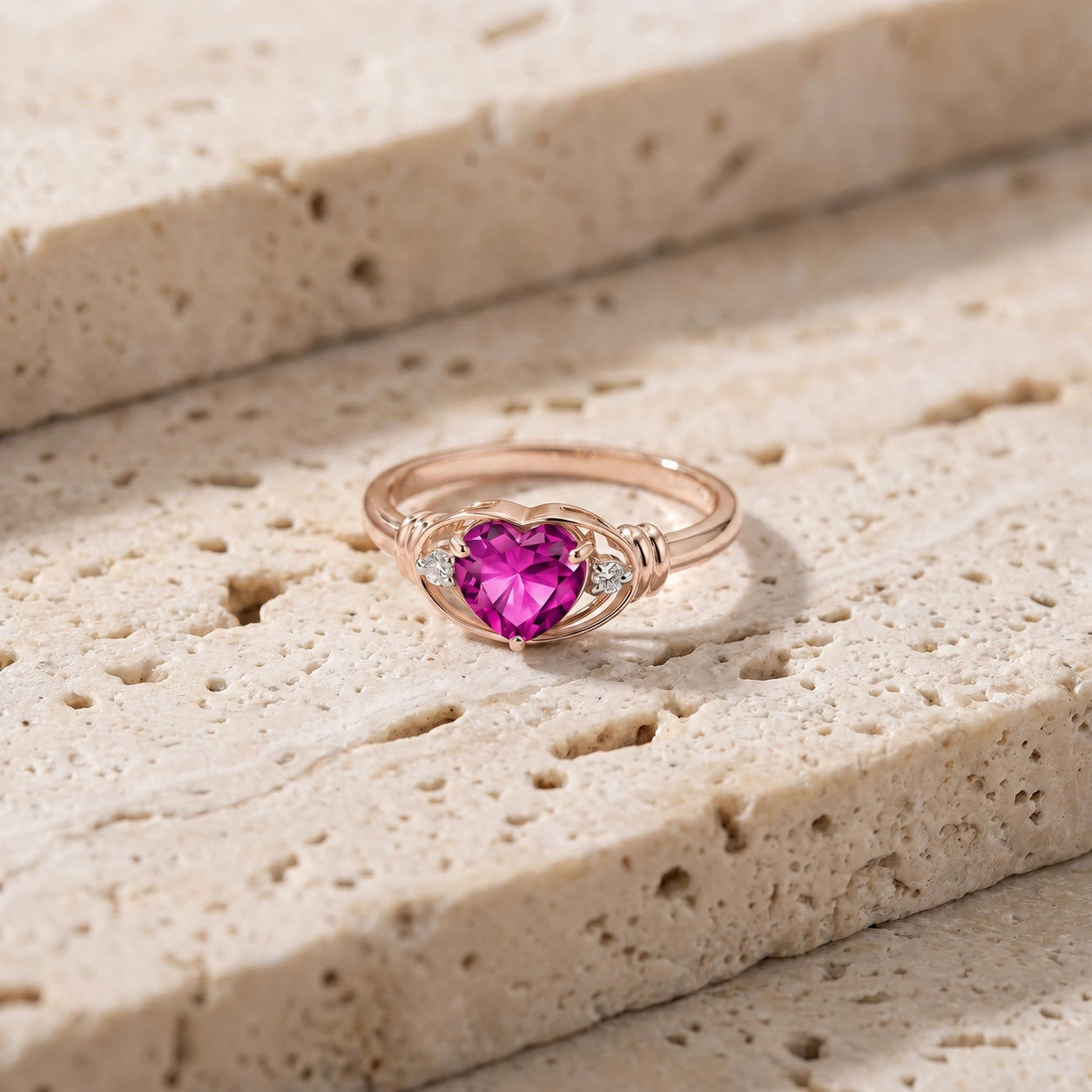Rose Gold Belle Ring Pink Topaz 10K — Pierina