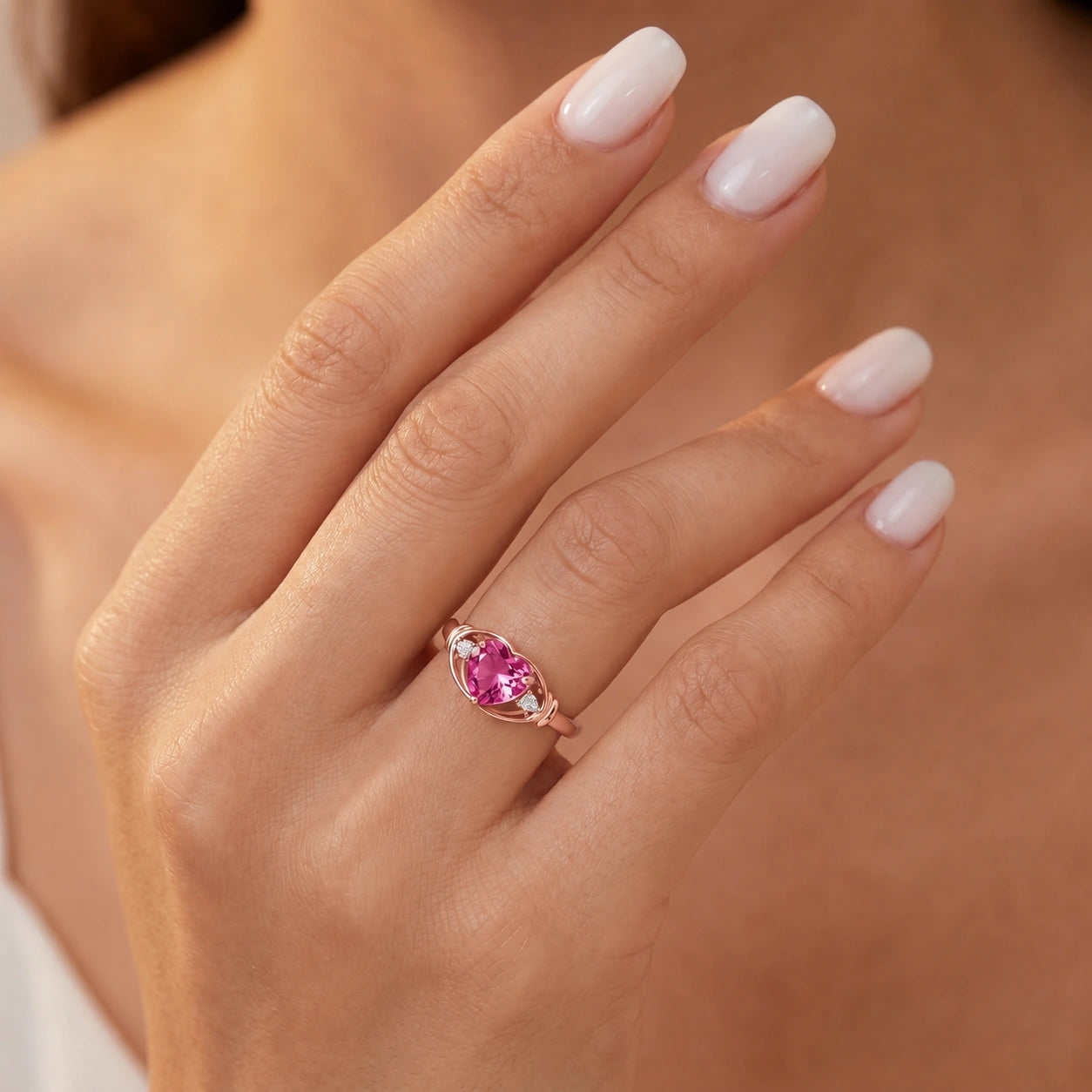 Rose Gold Belle Ring Pink Topaz 10K — Pierina