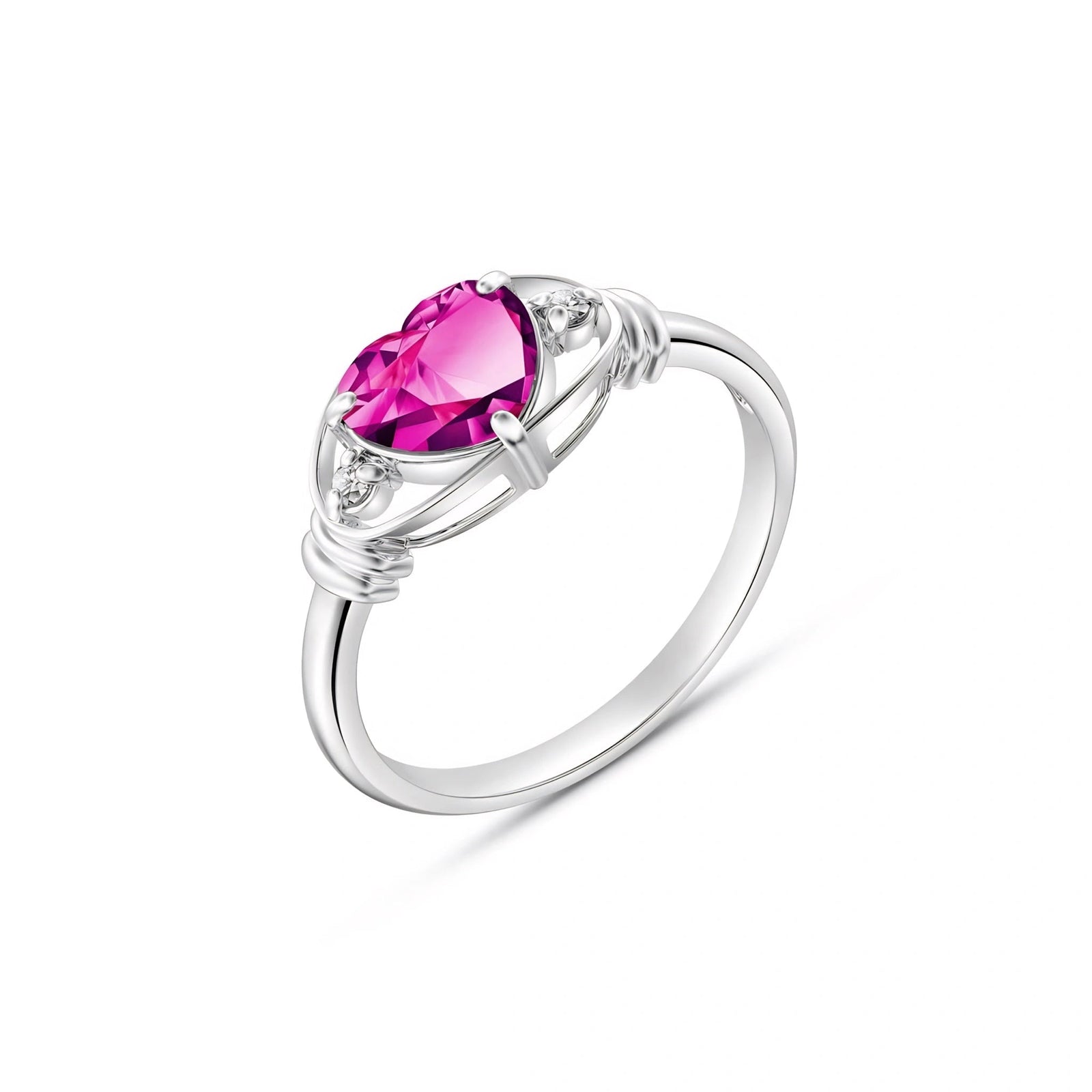 White Gold Belle Ring Pink Topaz 10K — Pierina