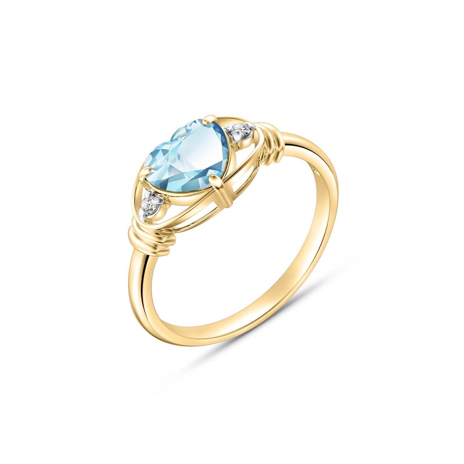 Yellow Gold Belle Ring Aquamarine 10K — Pierina