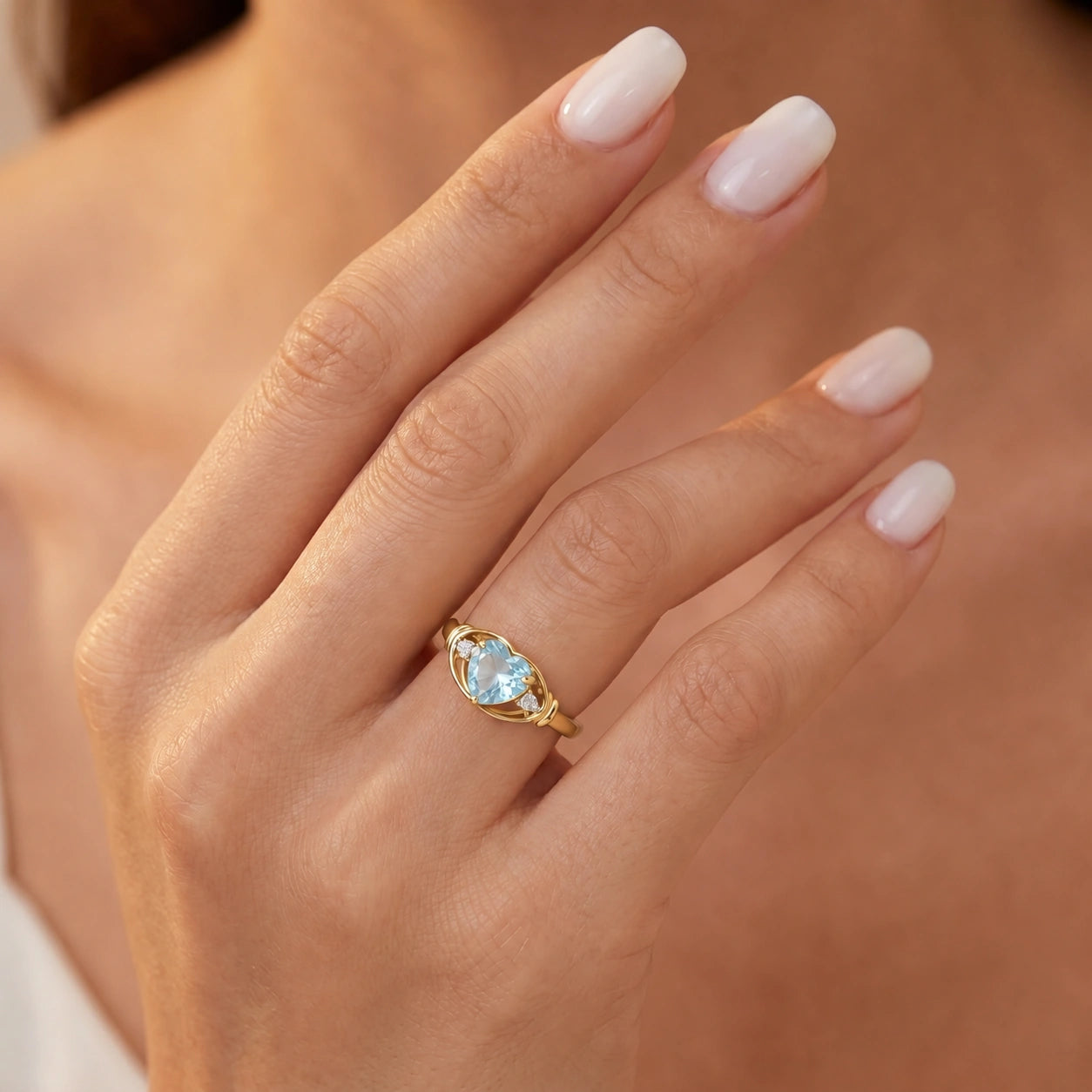 Yellow Gold Belle Ring Aquamarine 10K — Pierina