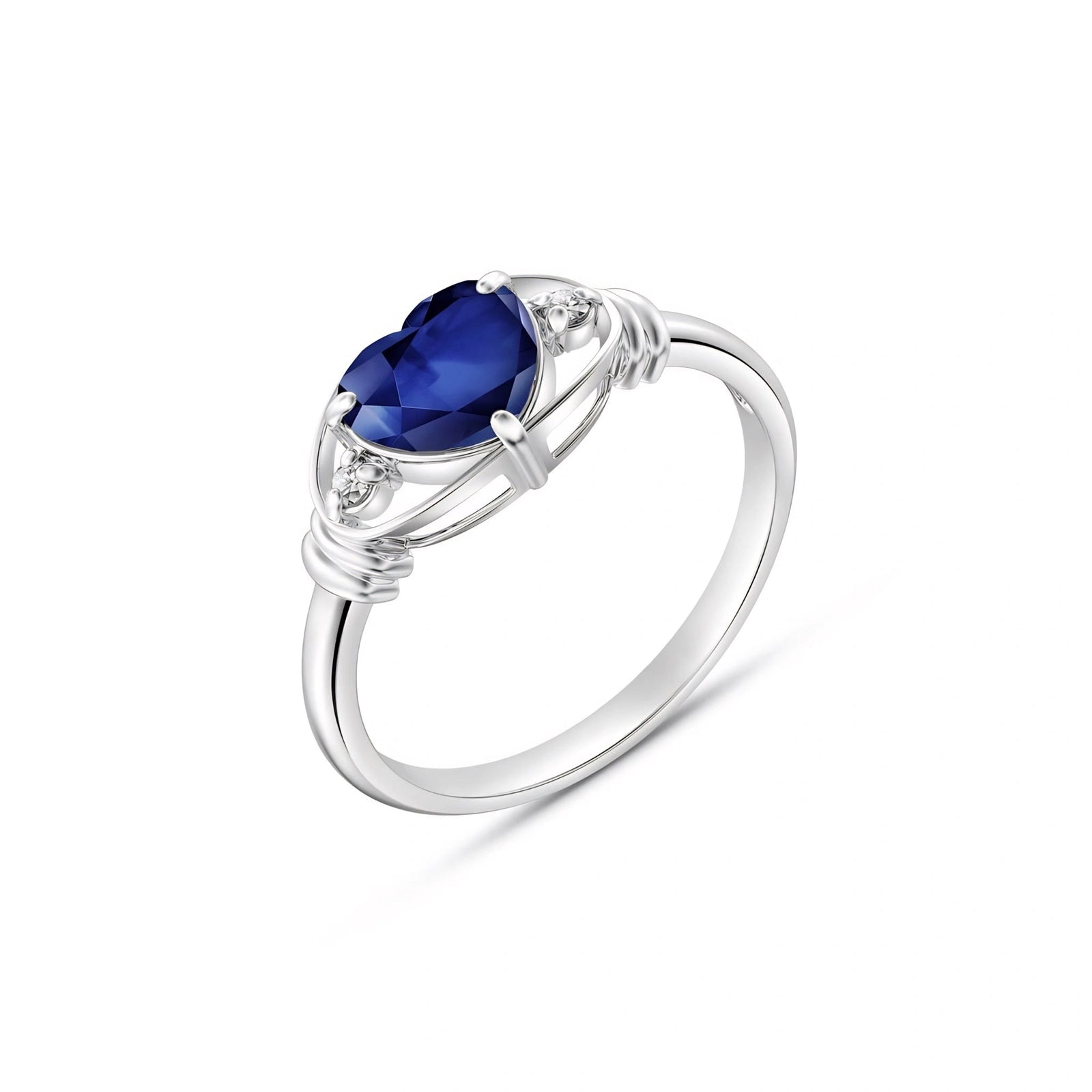 White Gold Belle Ring Sapphire 10K — Pierina