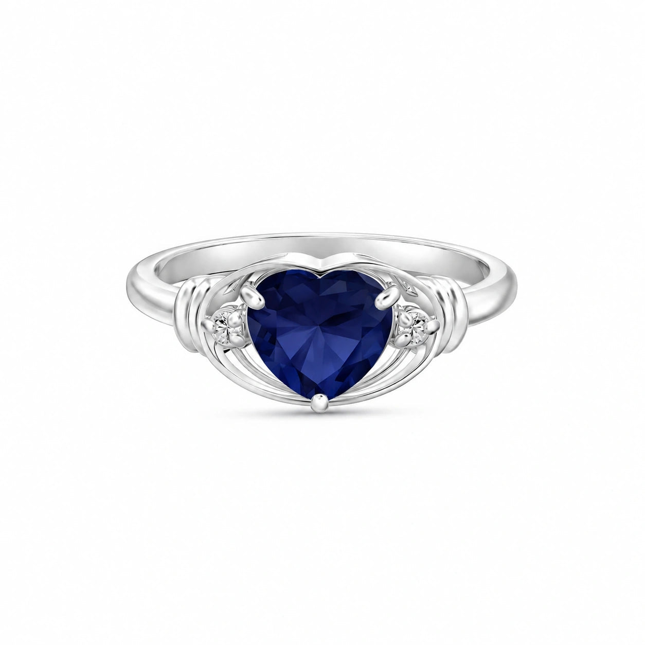 White Gold Belle Ring Sapphire 10K — Pierina