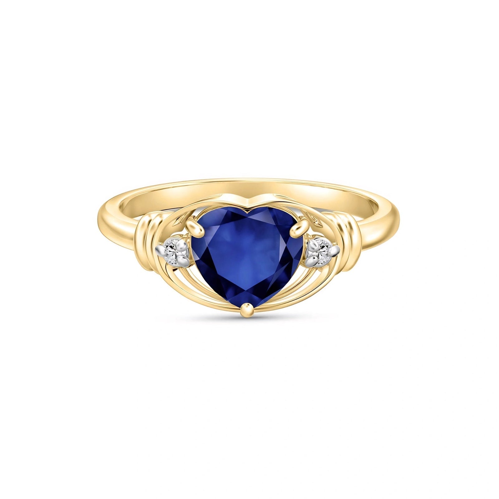 Yellow Gold Belle Ring Sapphire 10K — Pierina