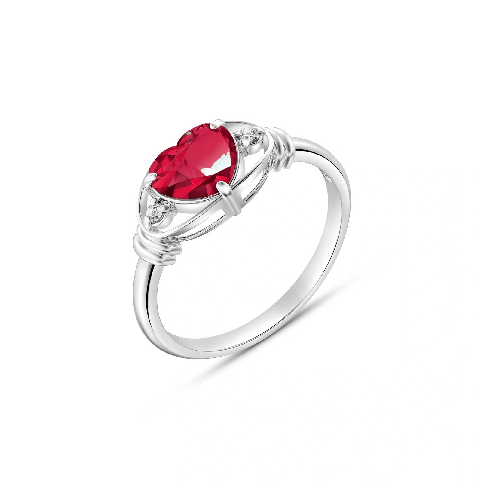White Gold Belle Ring Ruby 10K — Pierina