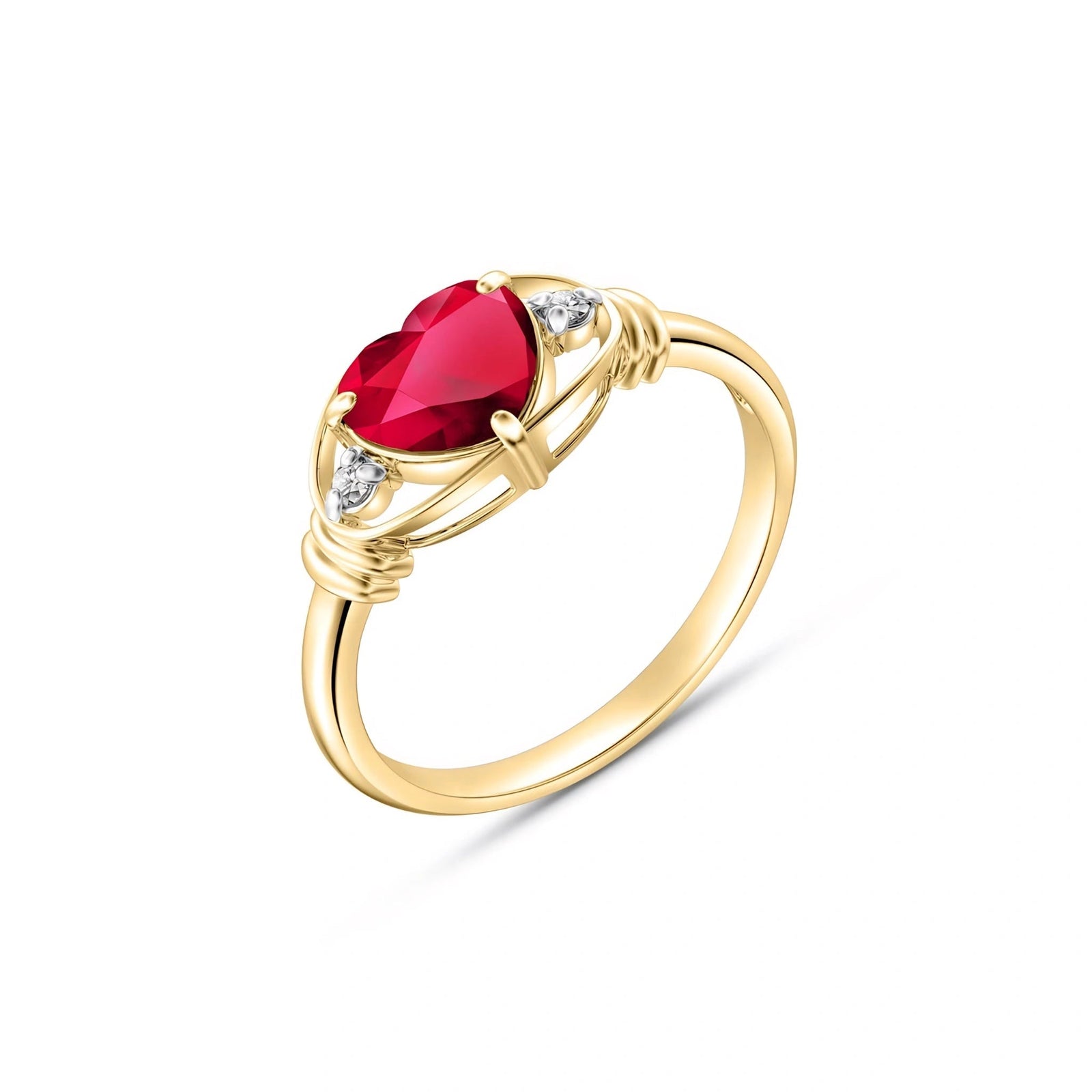 Yellow Gold Belle Ring Ruby 10K — Pierina