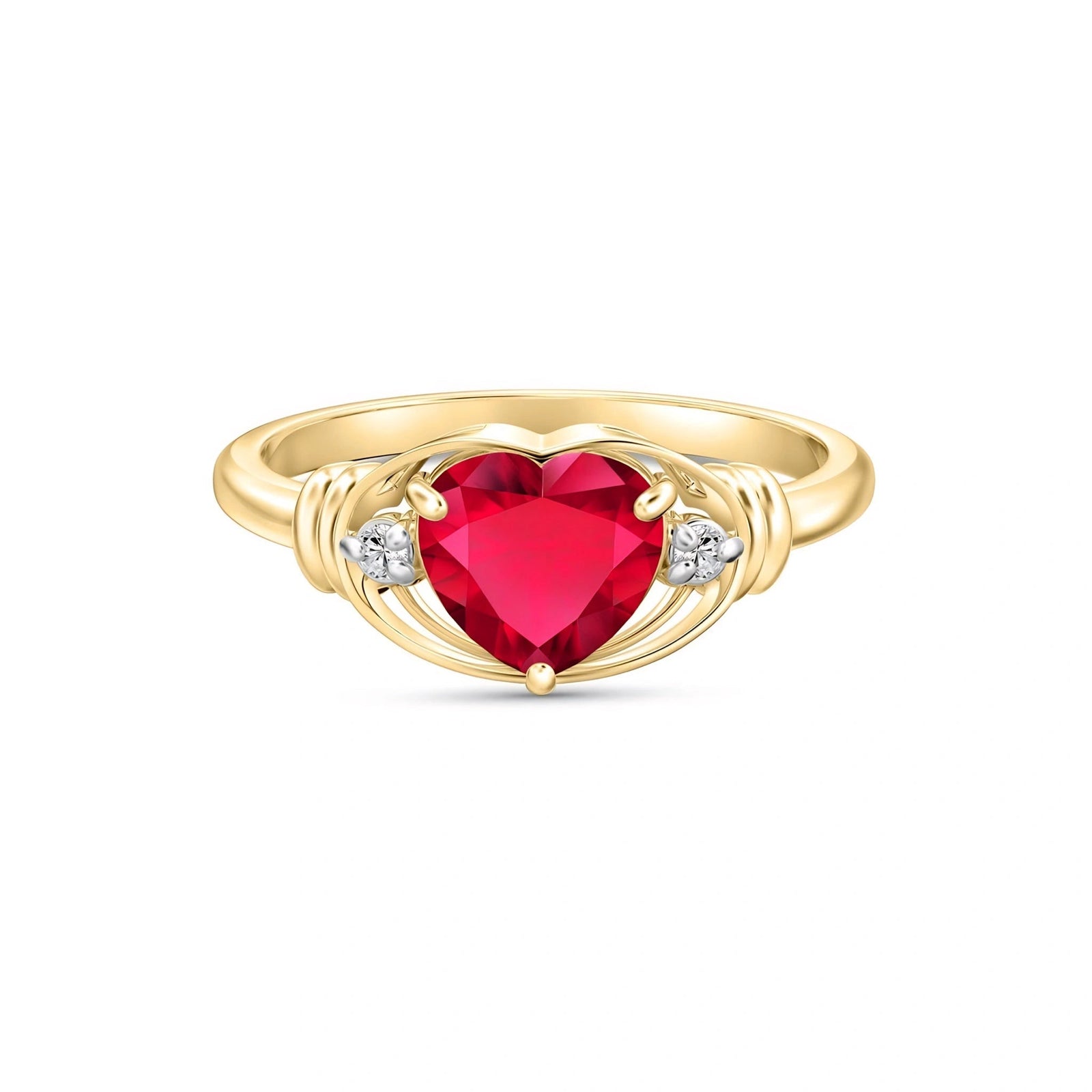 Yellow Gold Belle Ring Ruby 10K — Pierina
