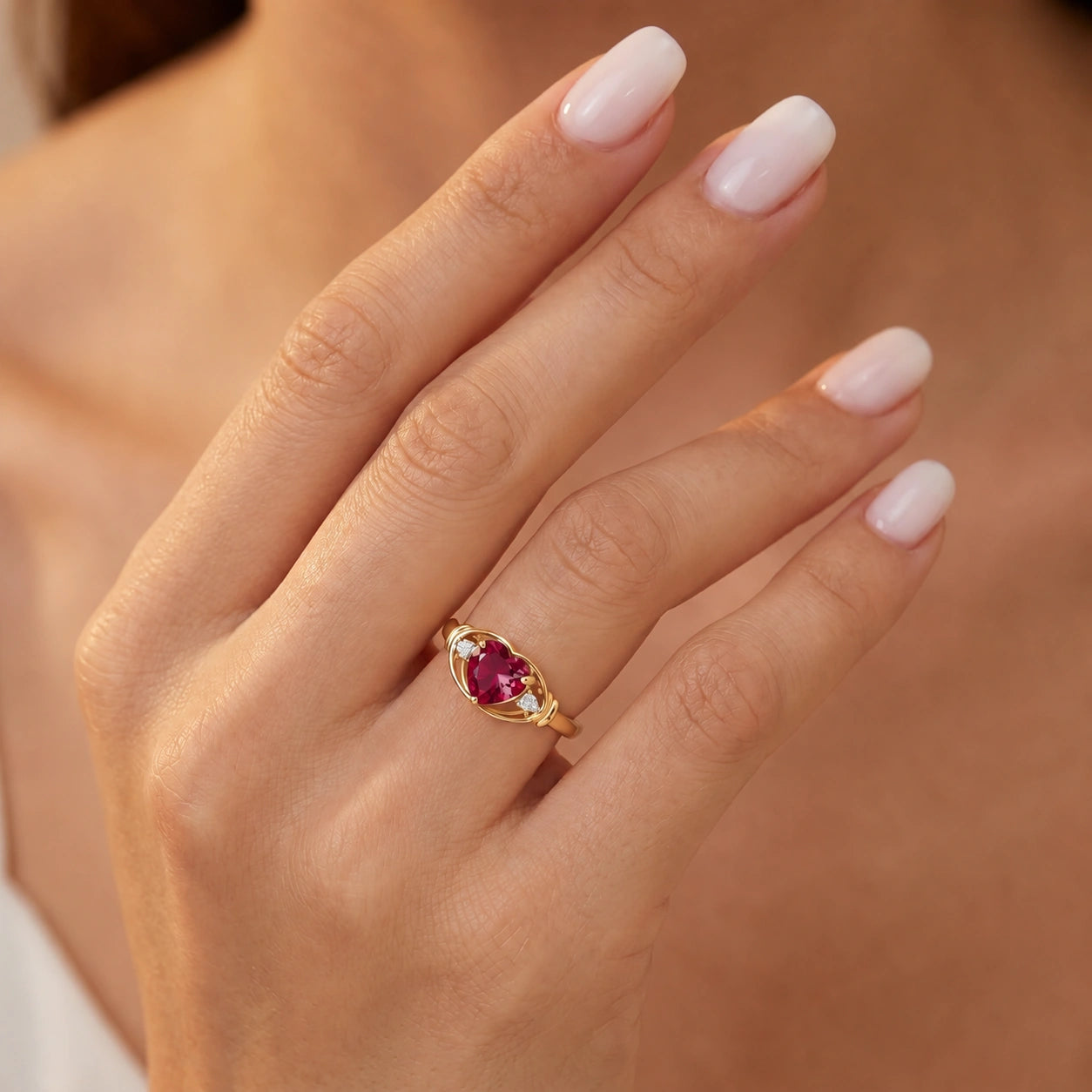 Yellow Gold Belle Ring Ruby 10K — Pierina