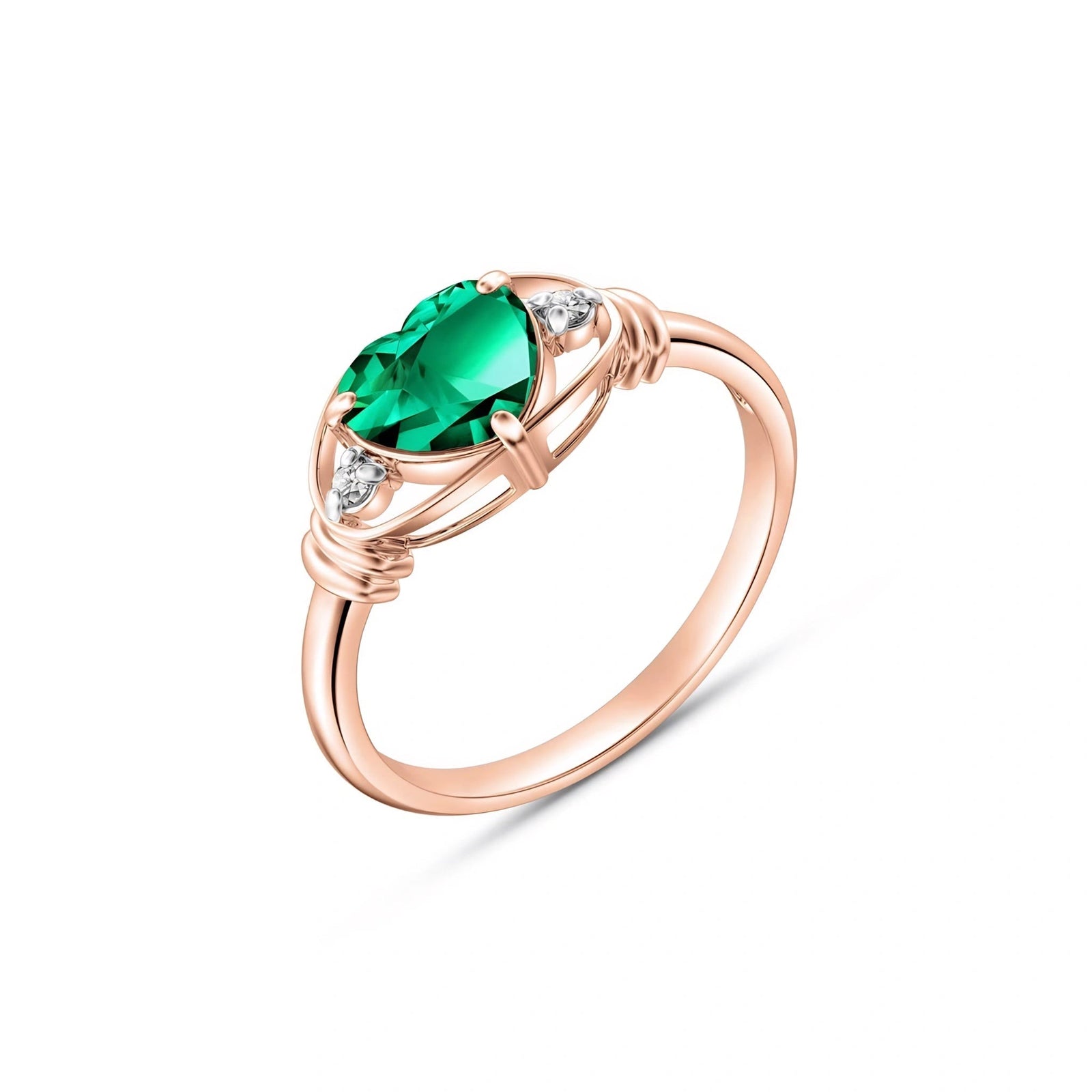 Rose Gold Belle Ring Emerald 10K — Pierina