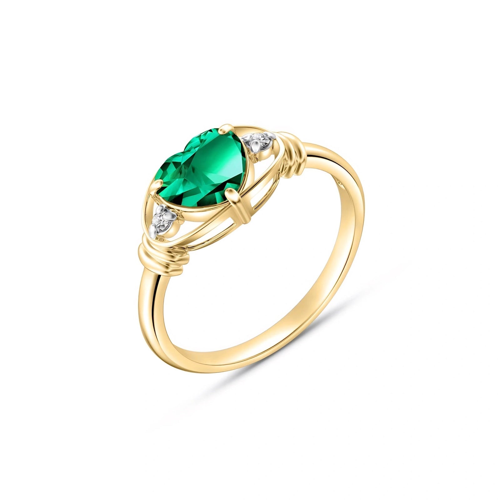 Yellow Gold Belle Ring Emerald 10K — Pierina