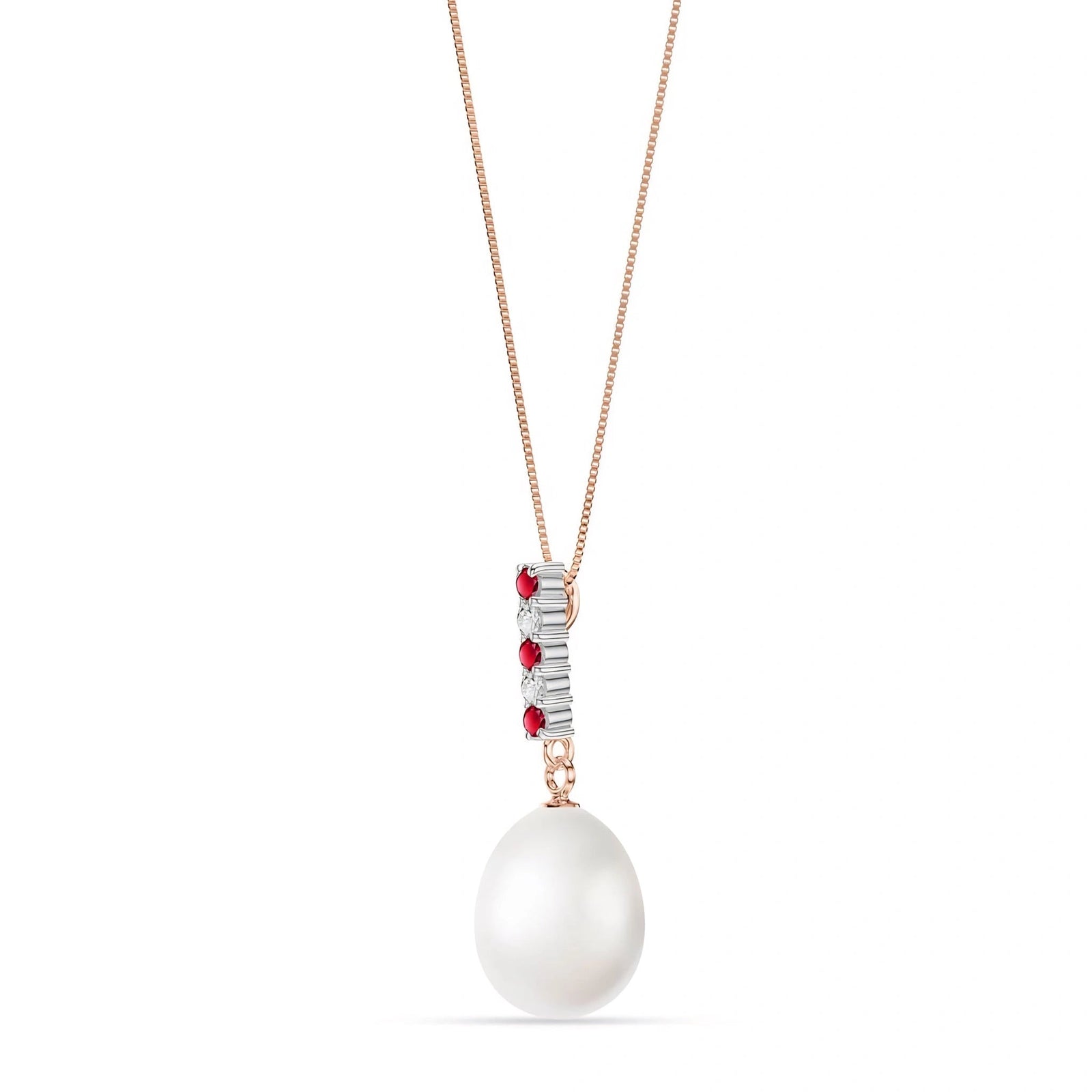 Rose Gold Pearl & Diamond & Ruby — Ottaviana