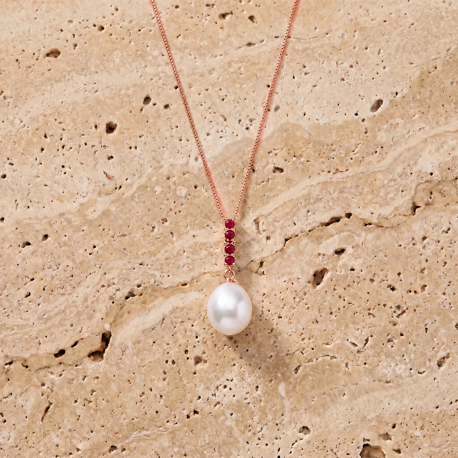 Rose Gold Pearl & Ruby — Ottaviana
