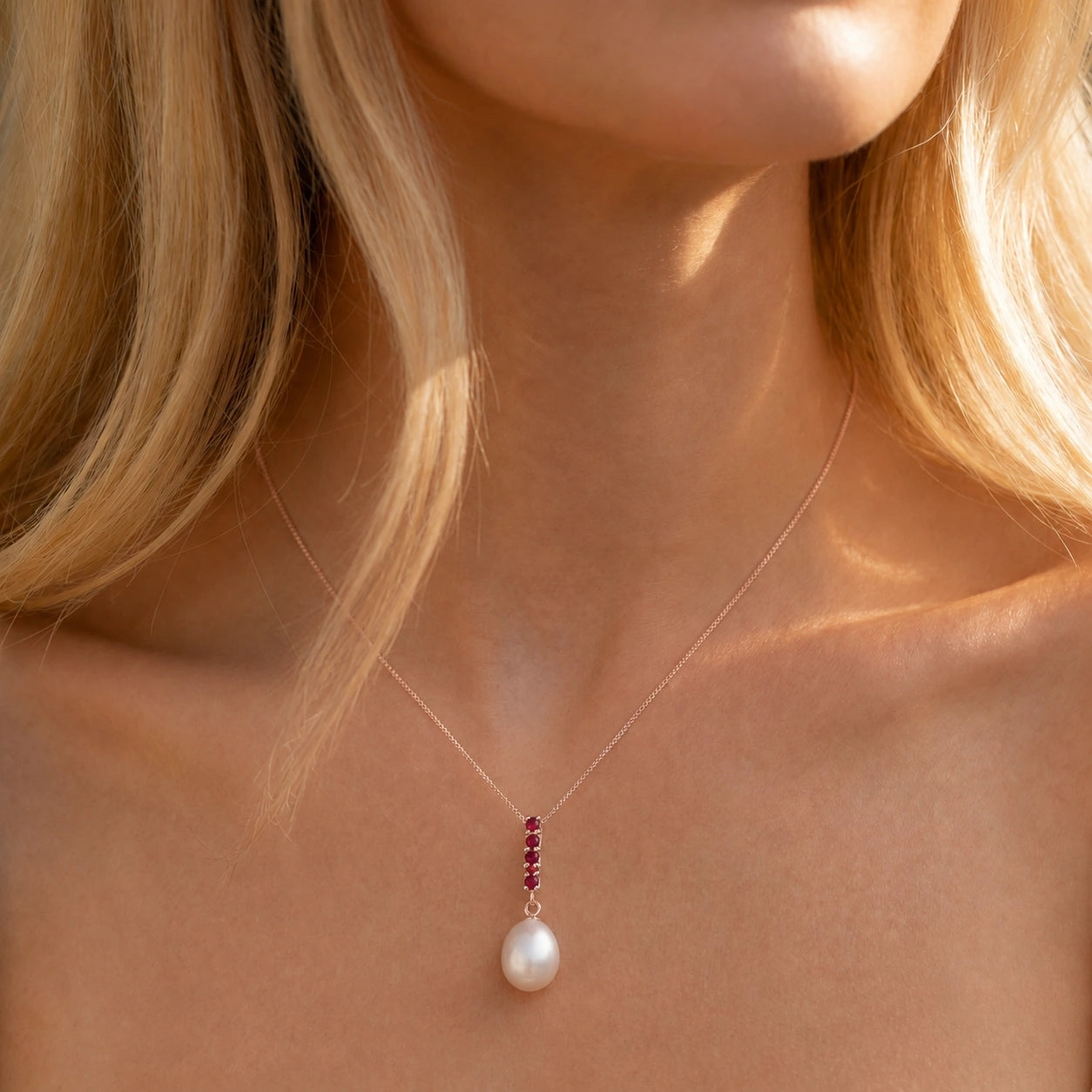 Rose Gold Pearl & Ruby — Ottaviana