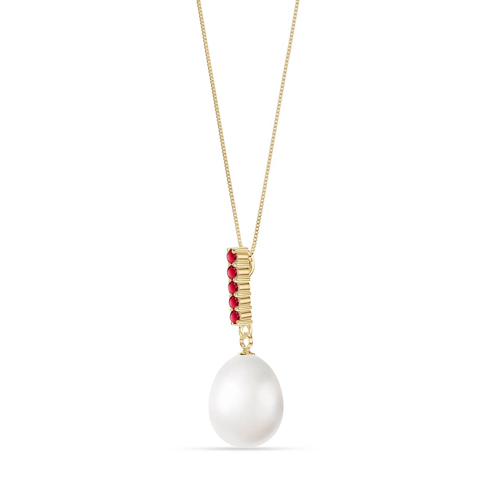 Yellow Gold Pearl & Ruby — Ottaviana