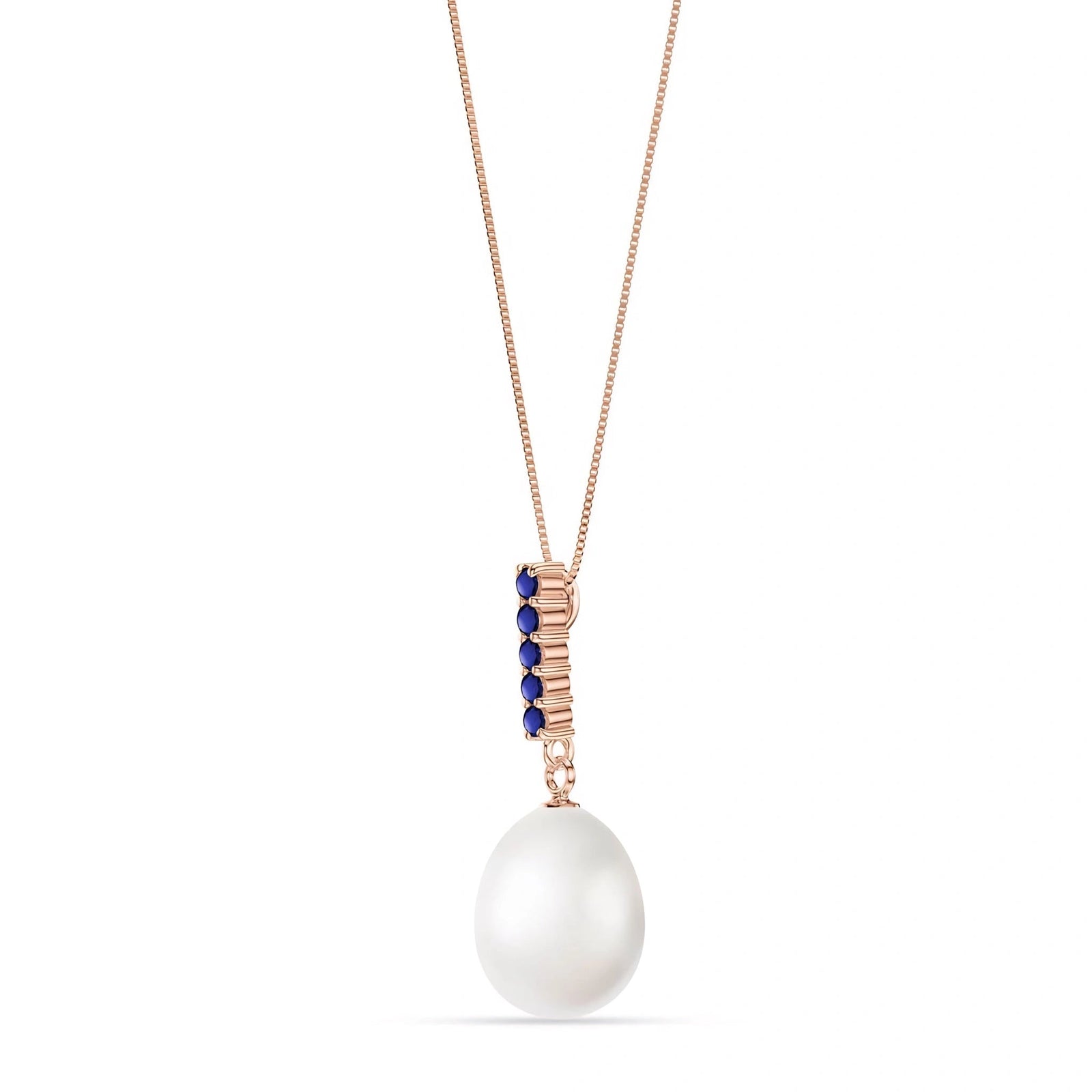 Rose Gold Pearl & Sapphire — Ottaviana