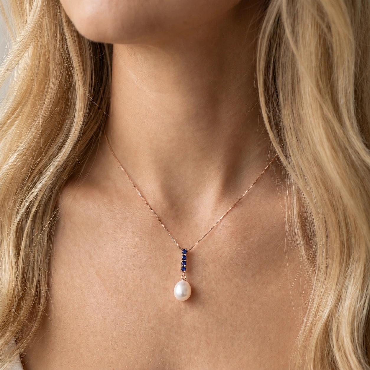 Rose Gold Pearl & Sapphire — Ottaviana
