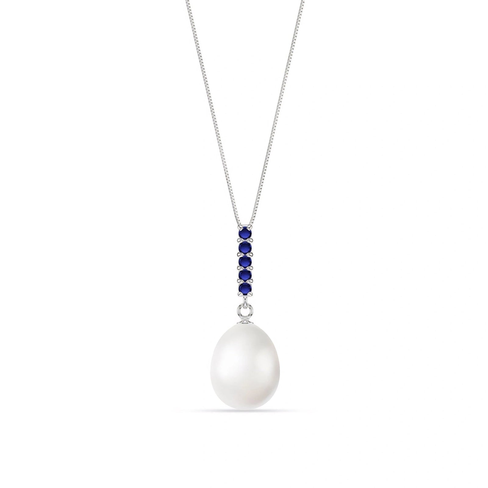 White Gold Pearl & Sapphire — Ottaviana