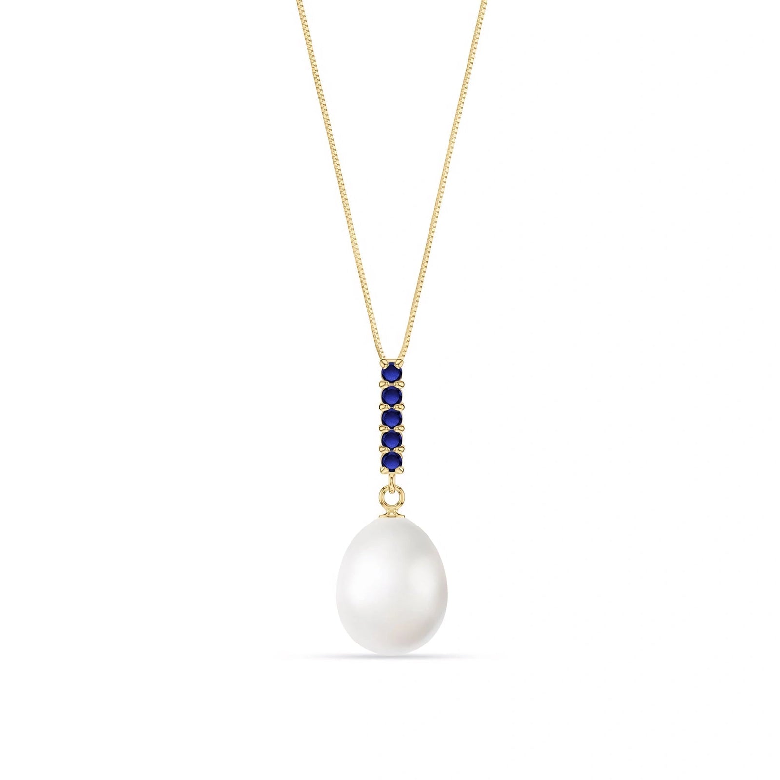 Yellow Gold Pearl & Sapphire — Ottaviana