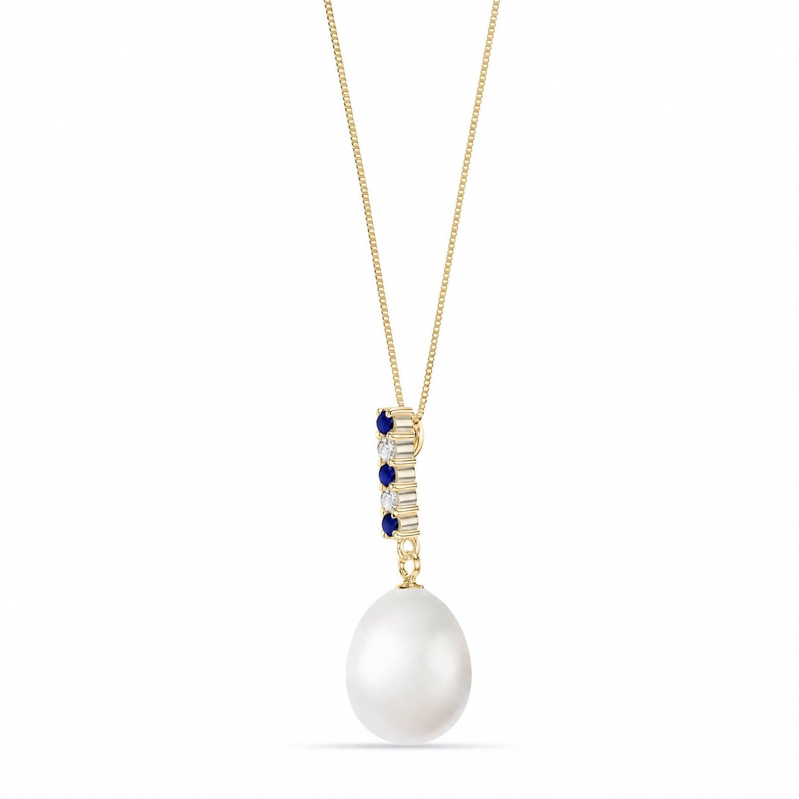 Yellow Gold Pearl & Sapphire — Ottaviana