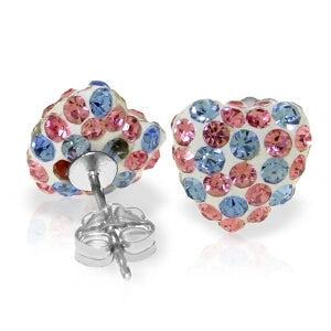White Gold Heart Earrings Zirconia 10K — Ester