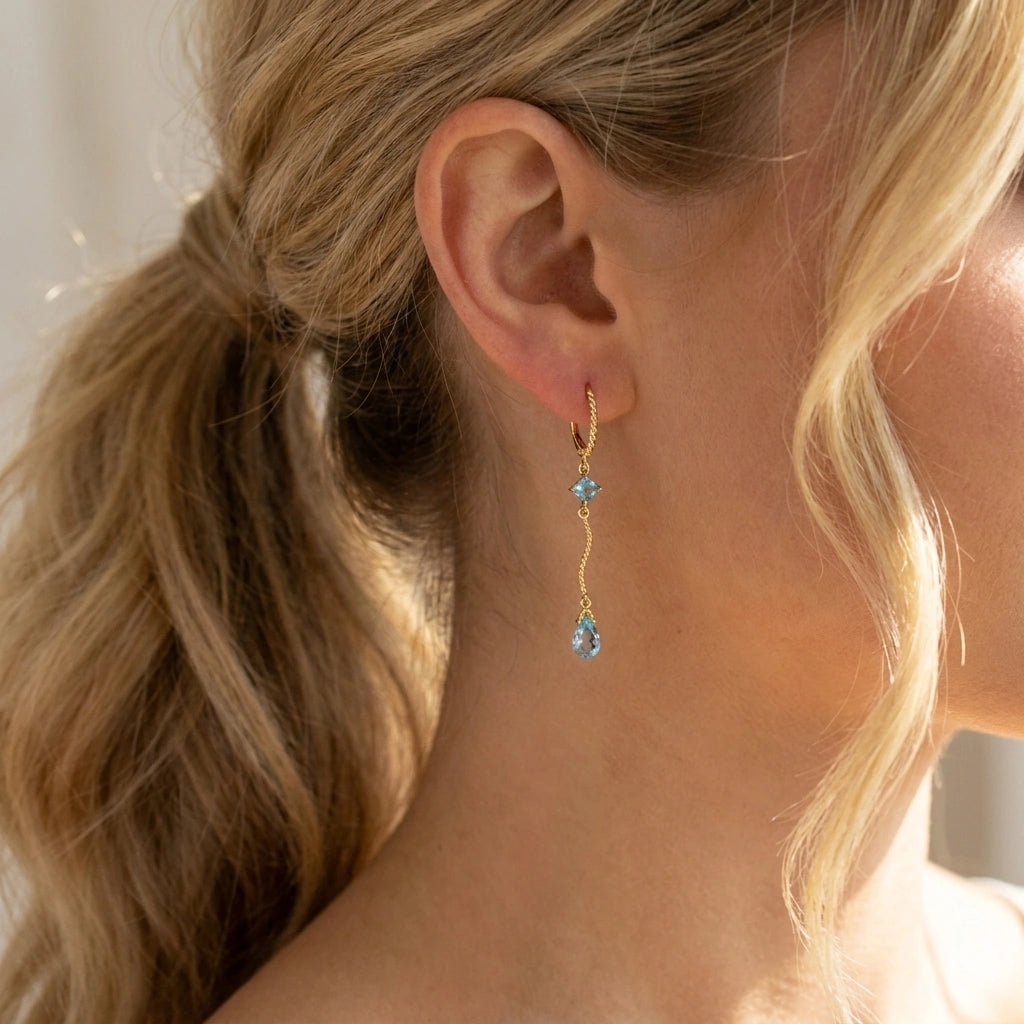 Yellow Gold Blue Topaz — Mariagiuseppina