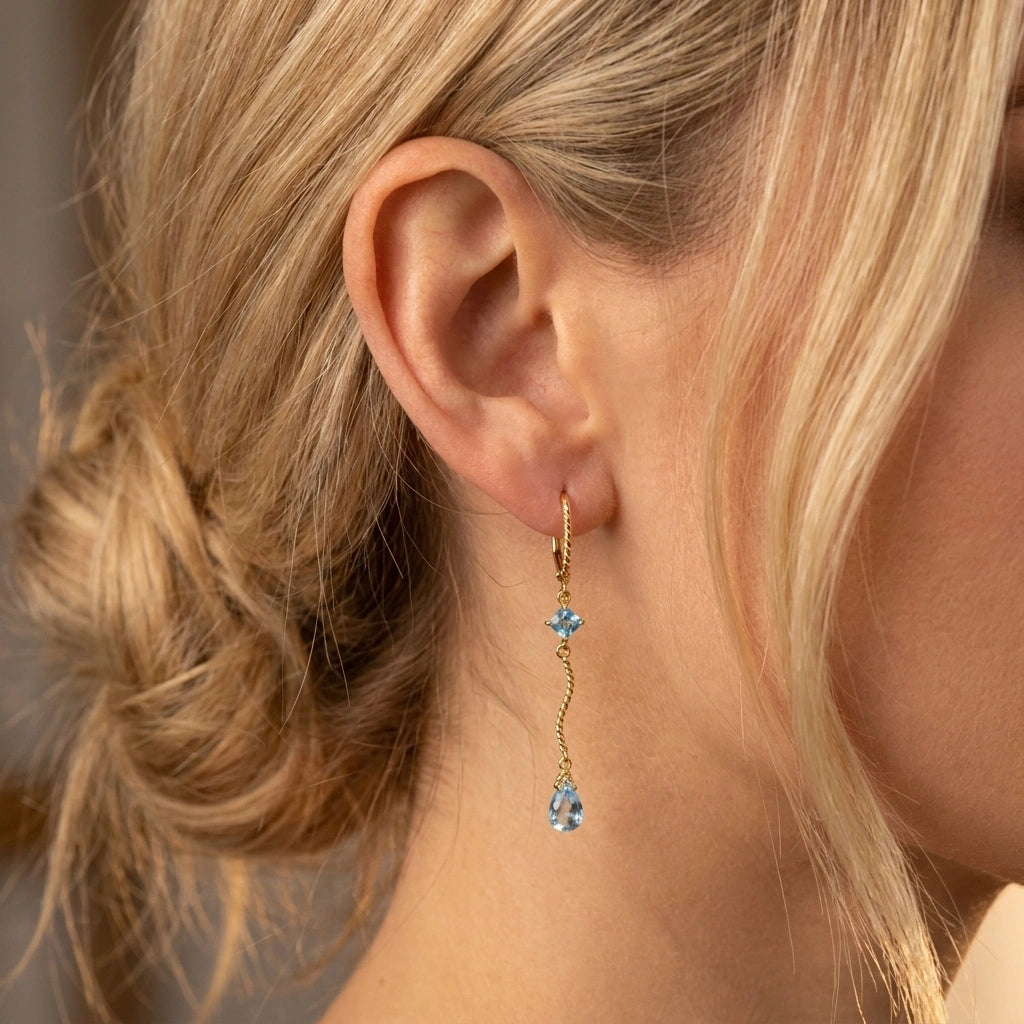 Yellow Gold Blue Topaz — Mariagiuseppina