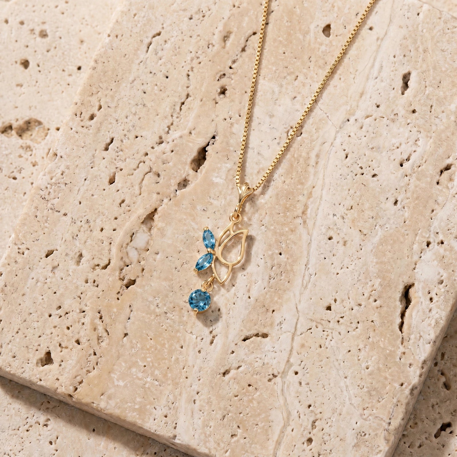 Yellow Gold Blue Topaz — Palmina