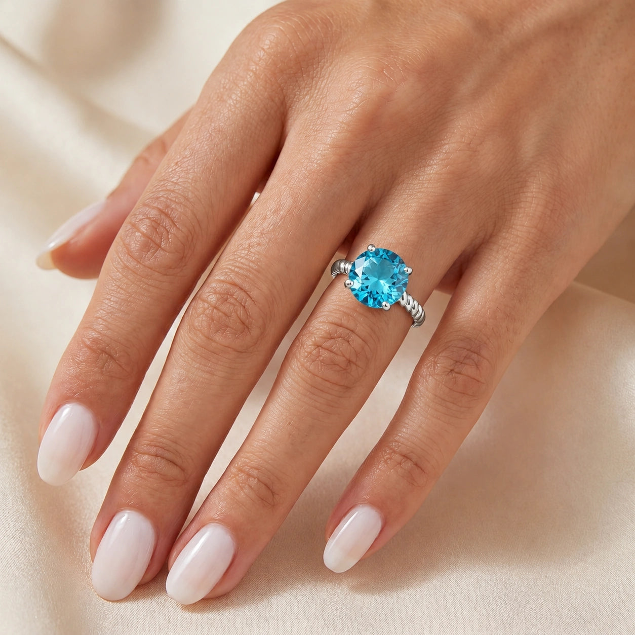 White Gold Blue Topaz — Palmira