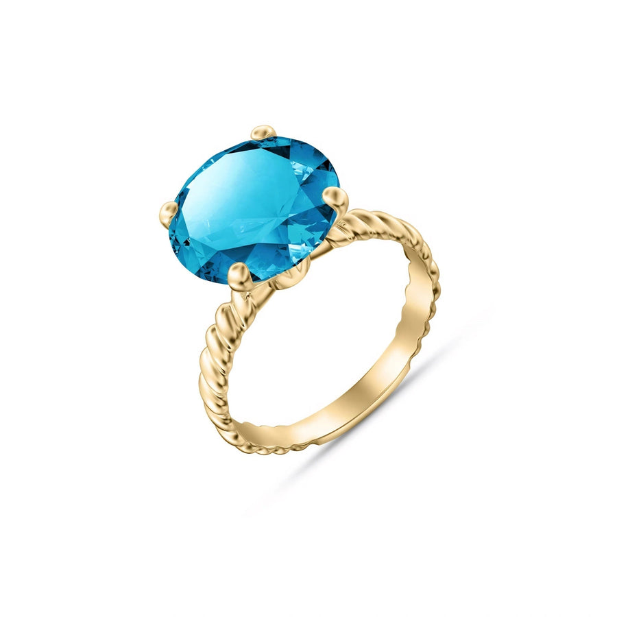 Yellow Gold Blue Topaz — Palmira