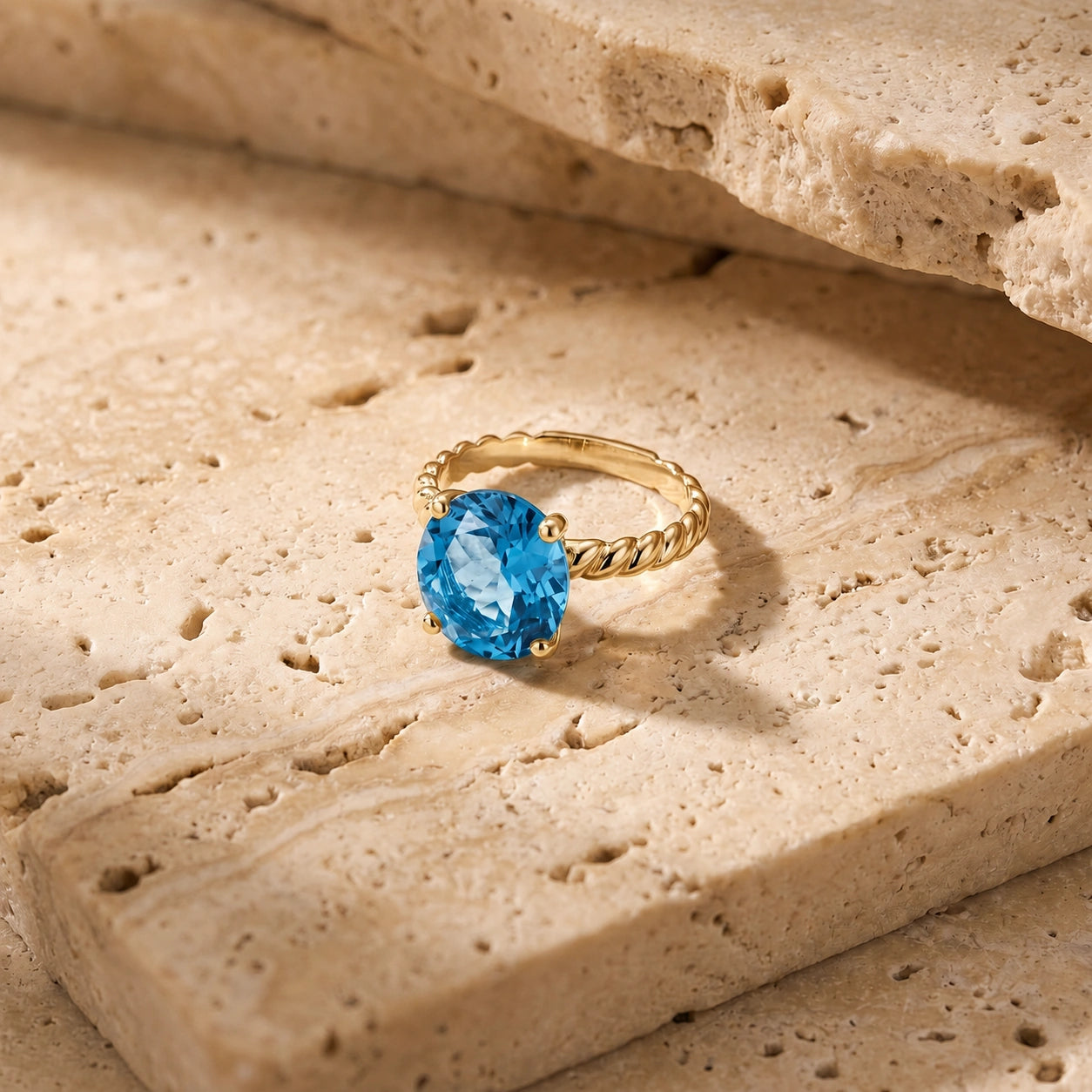 Yellow Gold Blue Topaz — Palmira