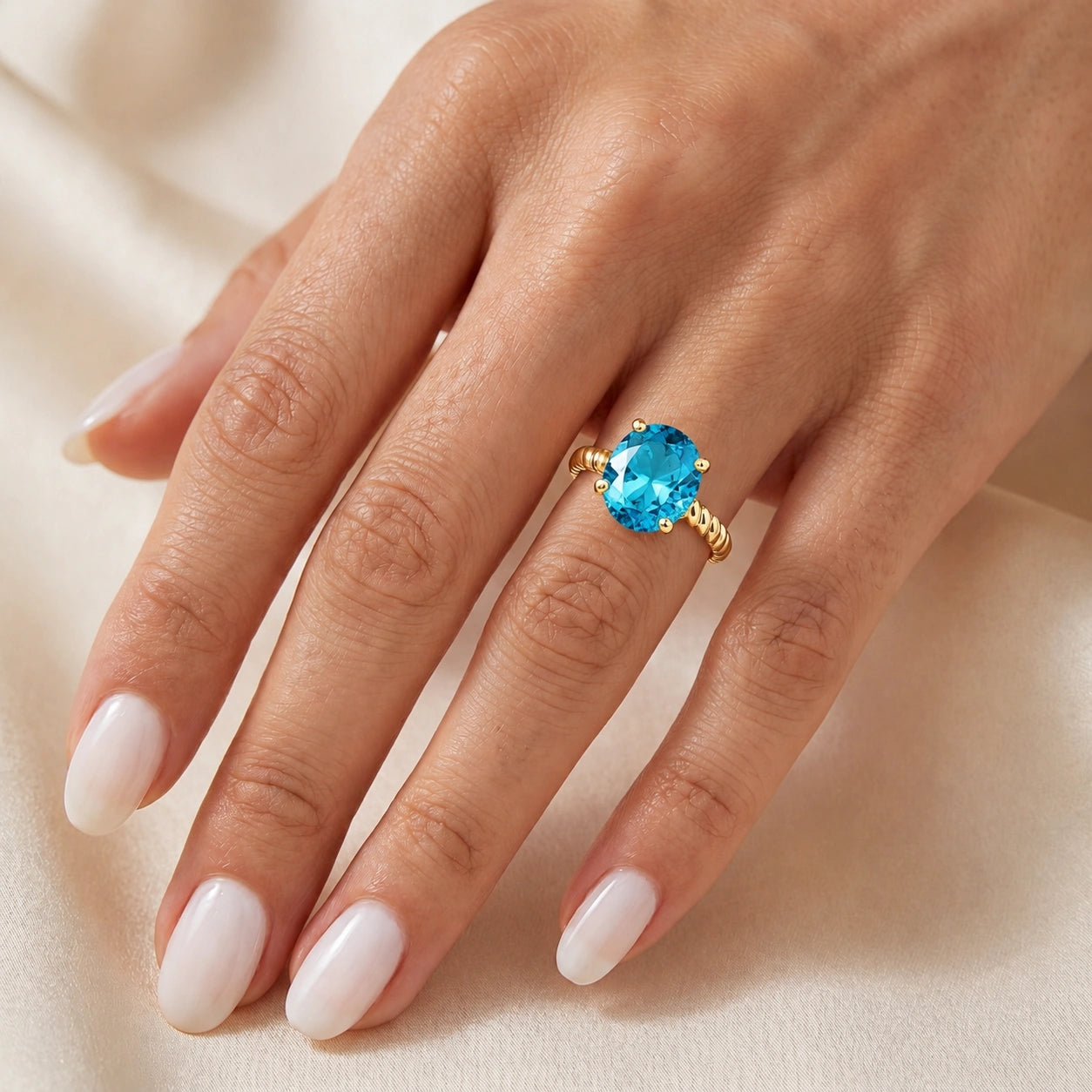 Yellow Gold Blue Topaz — Palmira
