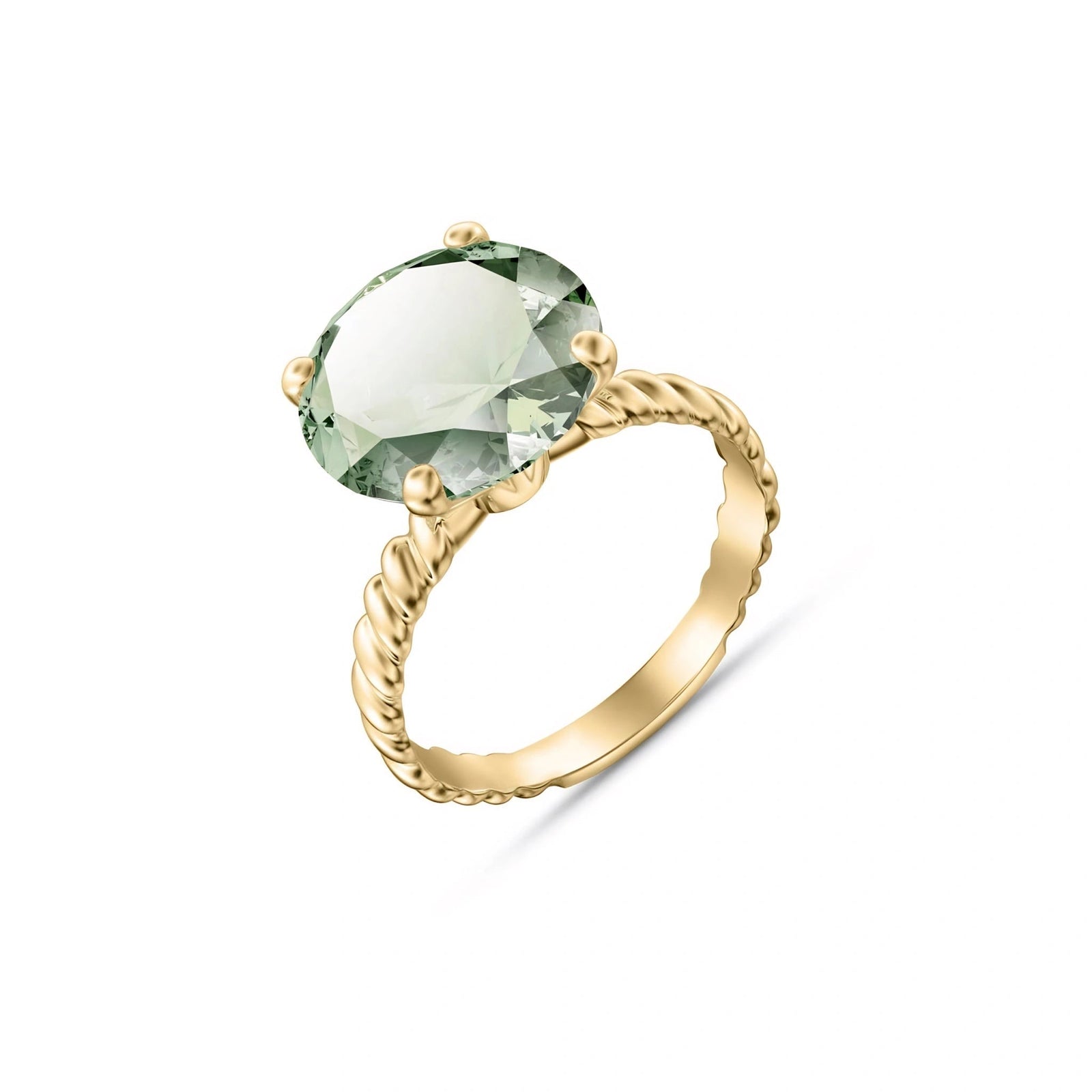 Yellow Gold Green Amethyst — Palmira