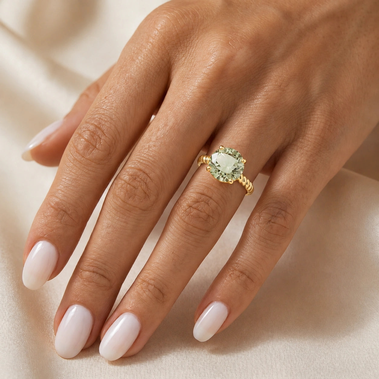 Yellow Gold Green Amethyst — Palmira