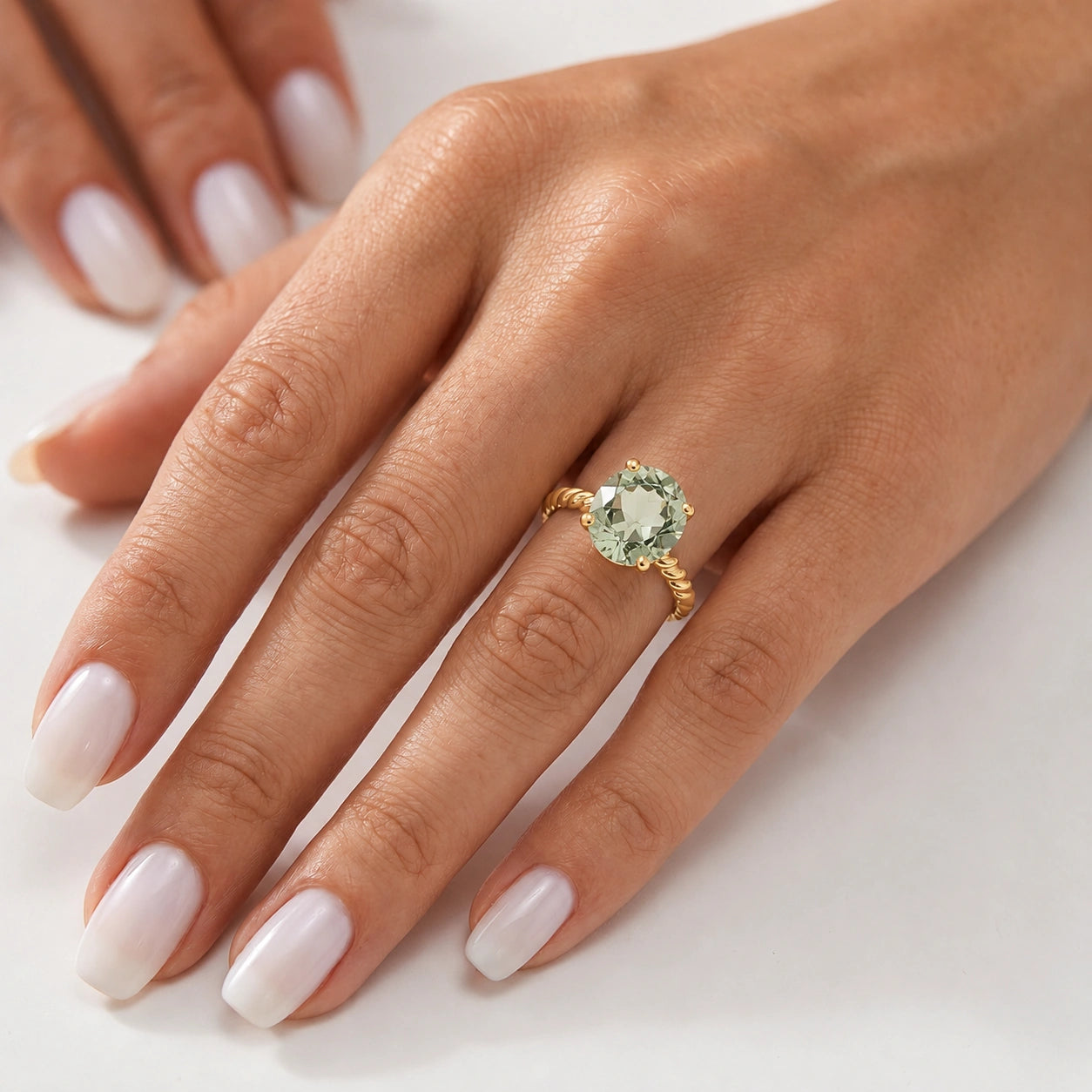 Yellow Gold Green Amethyst — Palmira