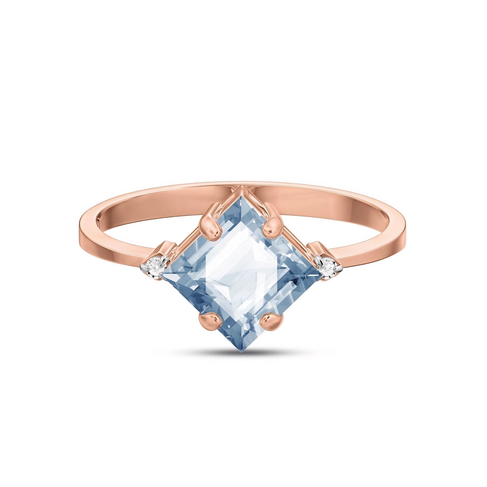 Rose Gold Belle Ring Aquamarine 10K — Luciana