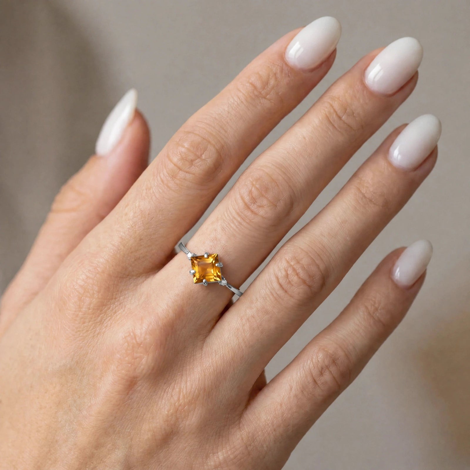 White Gold Citrine & Diamond — Paloma
