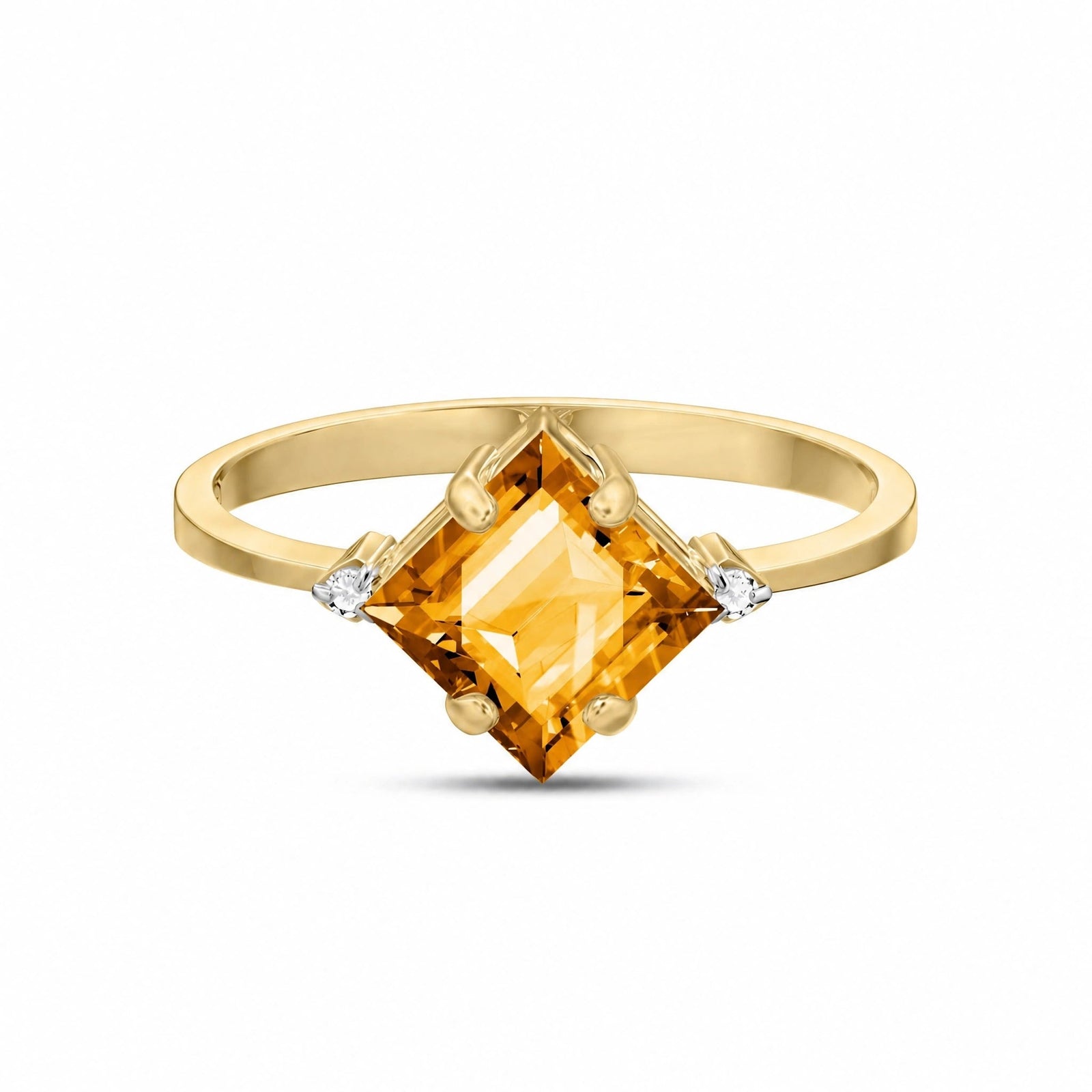 Yellow Gold Citrine & Diamond — Paloma