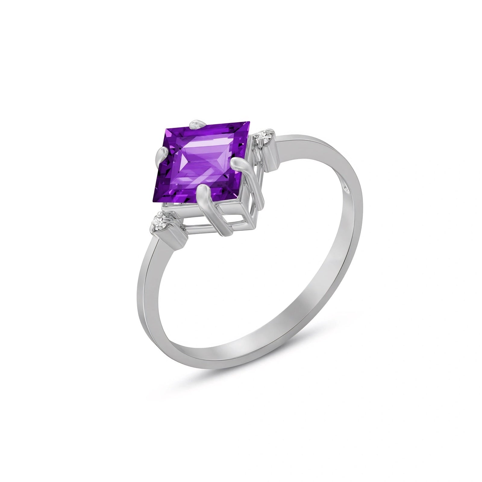 White Gold Diamond & Amethyst — Paloma