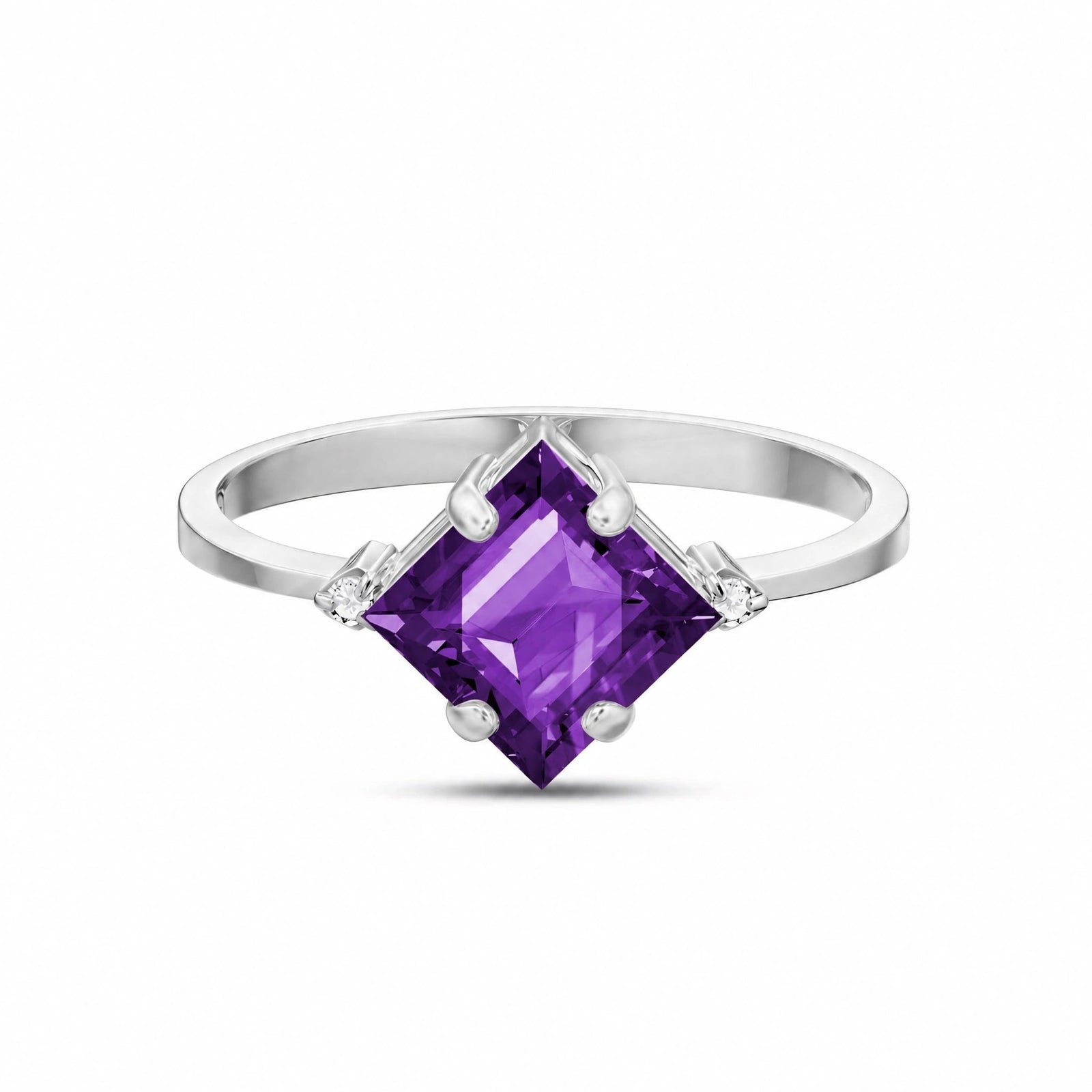 White Gold Diamond & Amethyst — Paloma