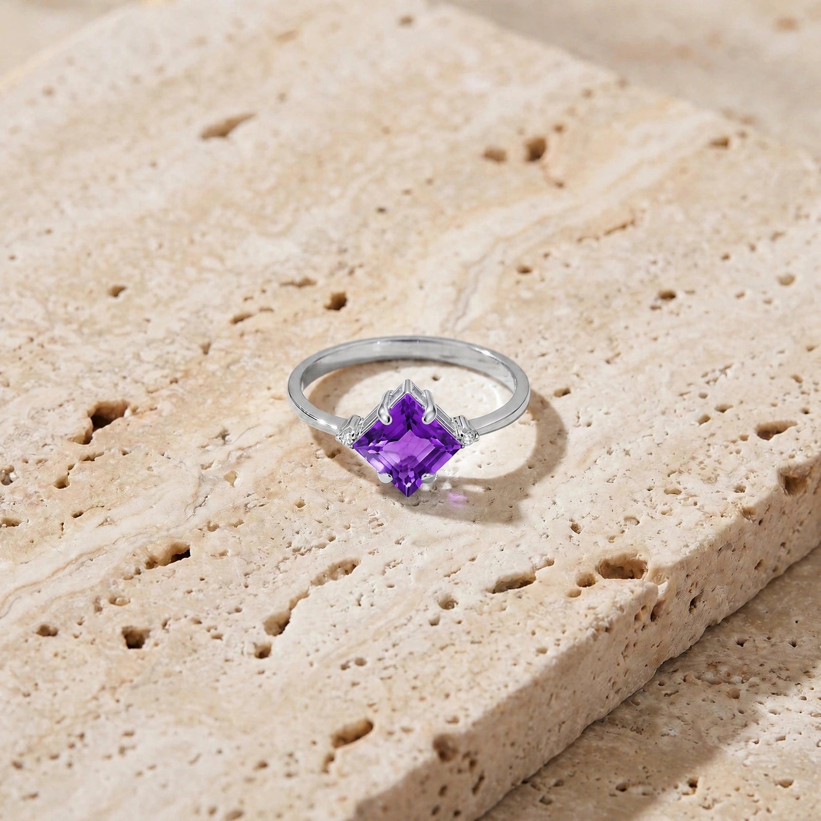 White Gold Diamond & Amethyst — Paloma