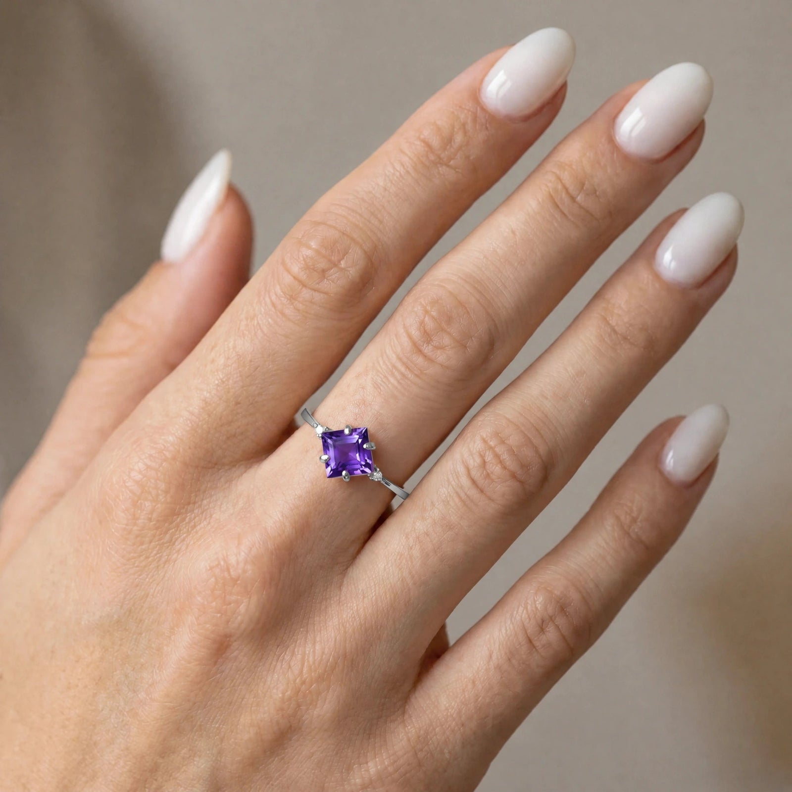 White Gold Diamond & Amethyst — Paloma